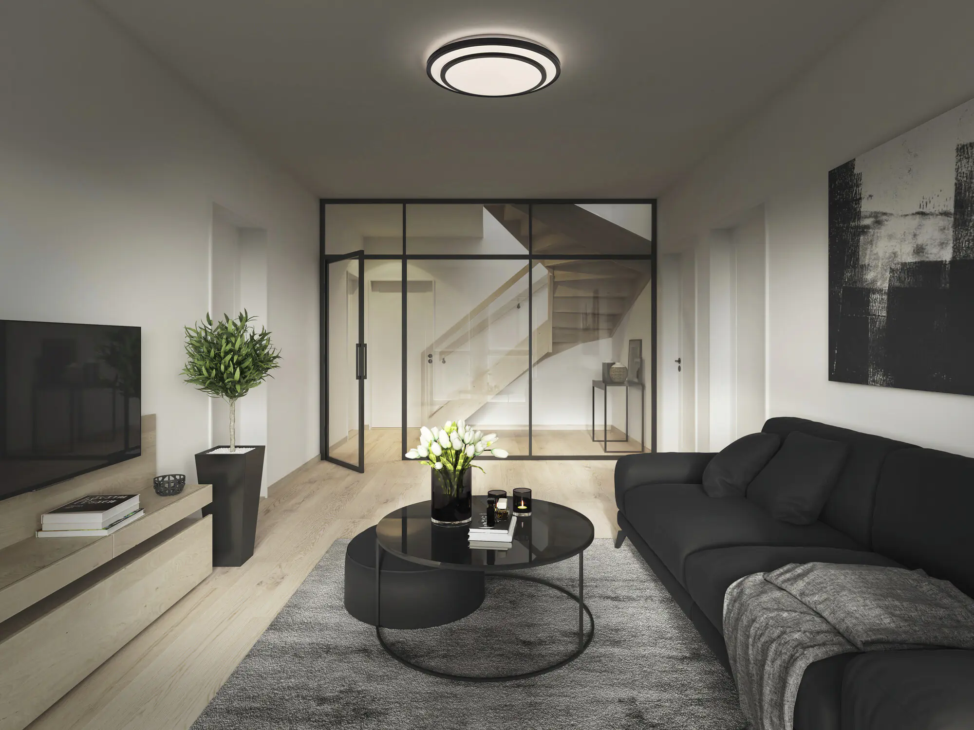 Ledvance LED Deckenleuchte Orbis Berlin Ø 49 cm warmweiß schwarz