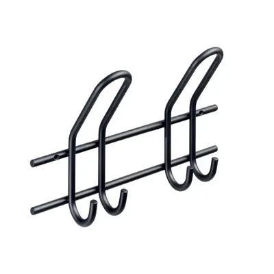 Hettich Garderobenleiste Stahl 2-reihig 16,5 x 28,5 cm schwarz