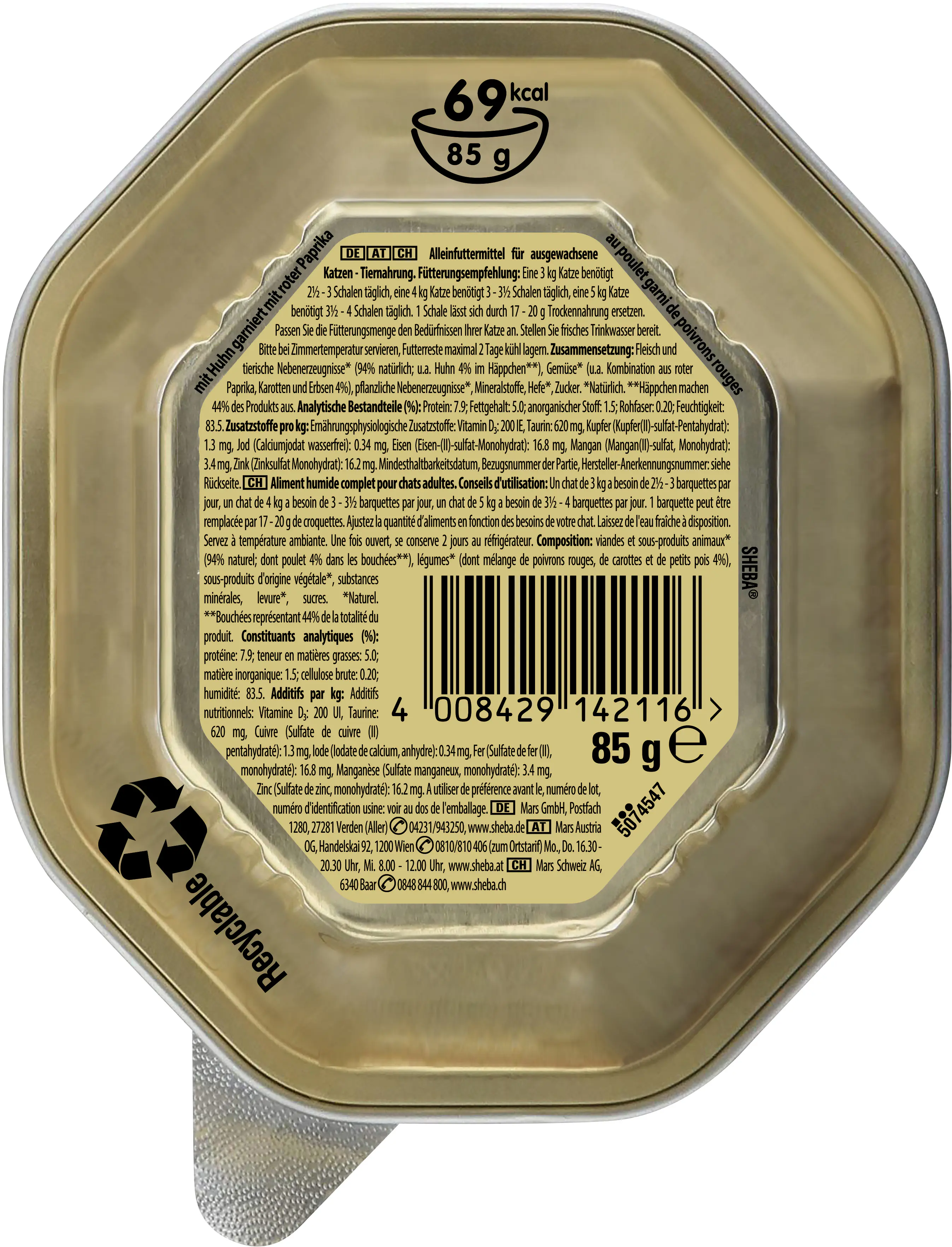 Sheba Nature's Collection in Sauce Katzennassfutter 85 g Huhn