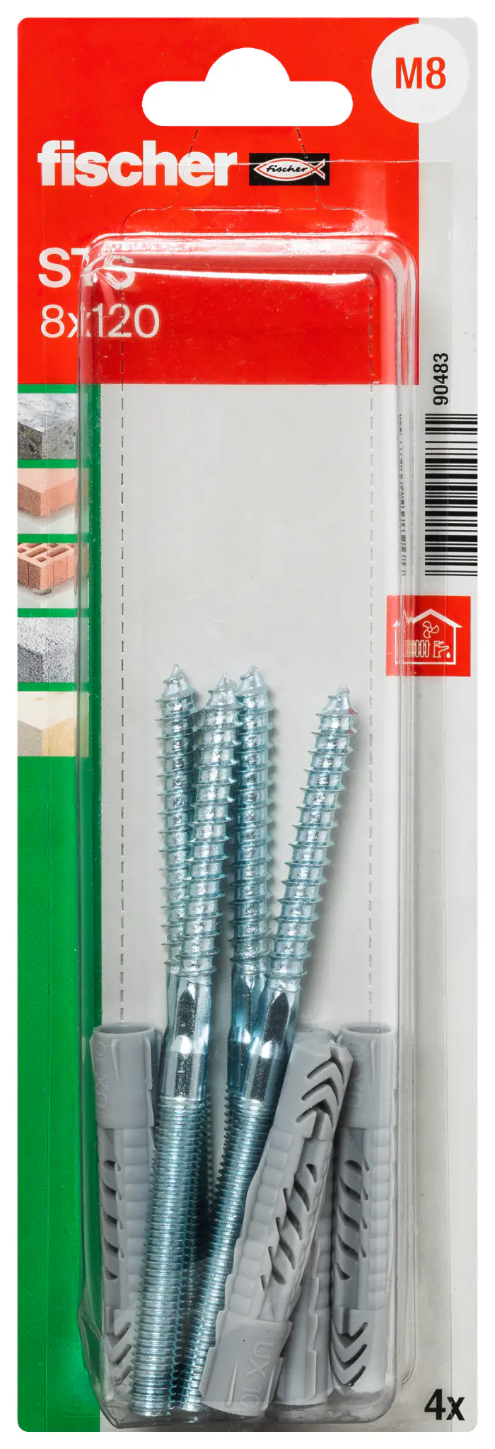 Fischer Stockschrauben mit Dübel STS Ø 8 x 120 mm - 8 Stk. Fischer Stockschrauben mit Dübel STS Ø 8 x 120 mm - 8 Stk.
