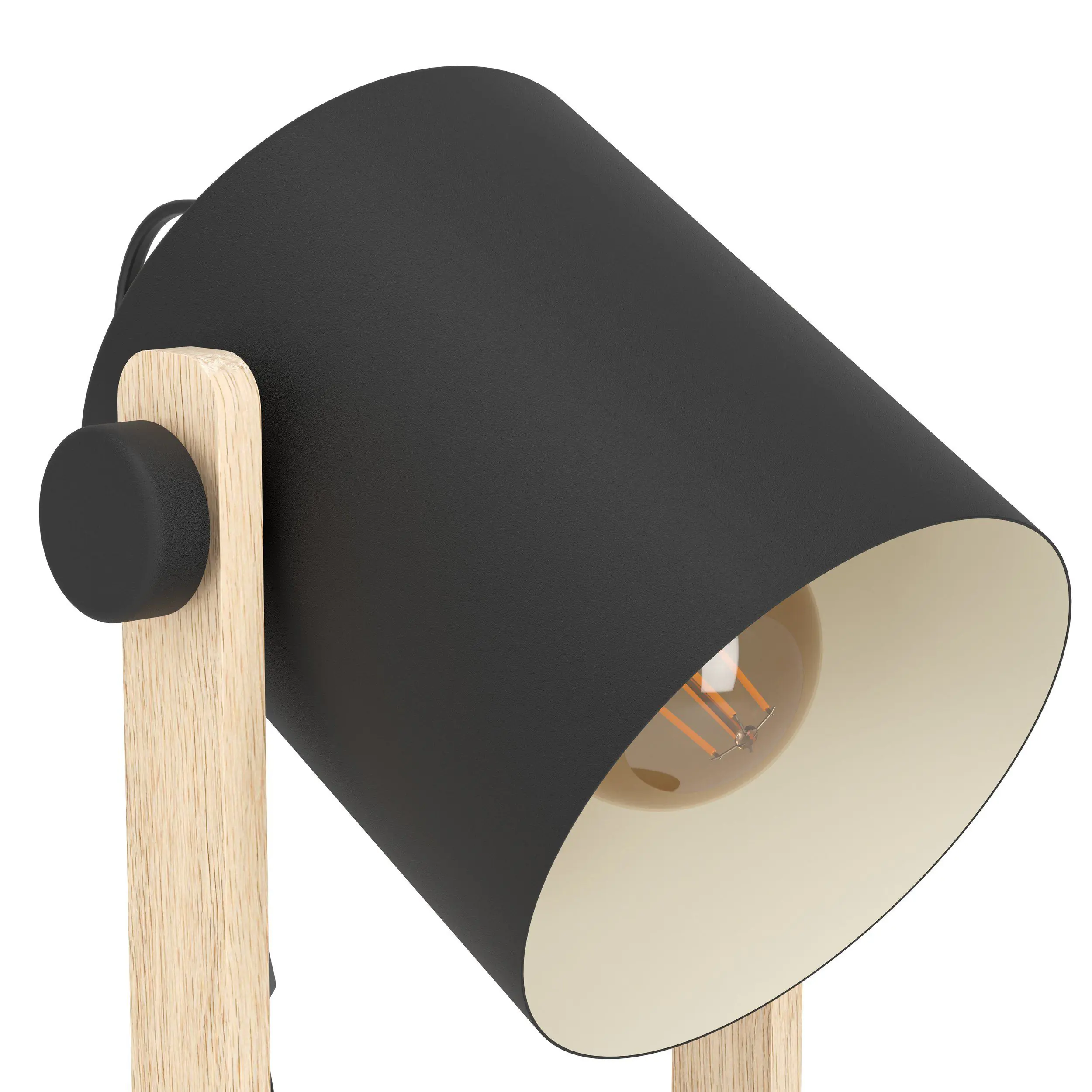 Eglo Tischlampe Hornwood 42 x 21 cm schwarz natur