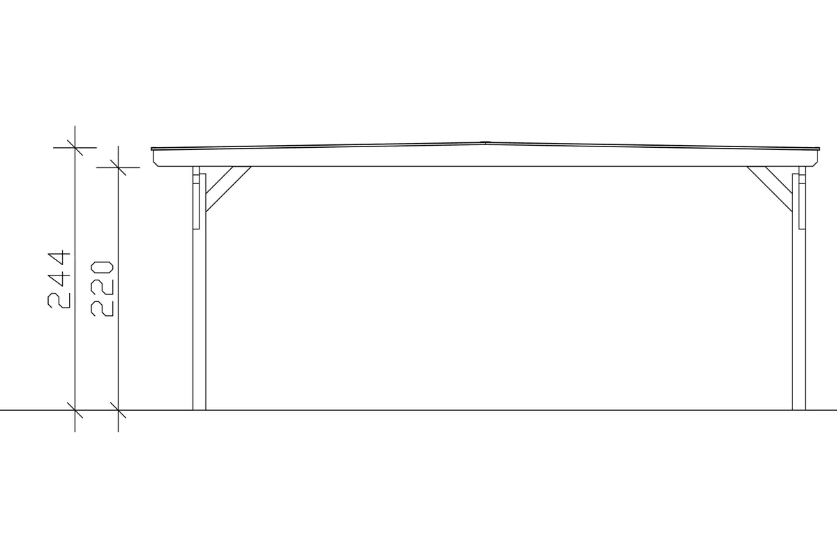 SKAN HOLZ Carport Odenwald 640 x 648 cm, natur