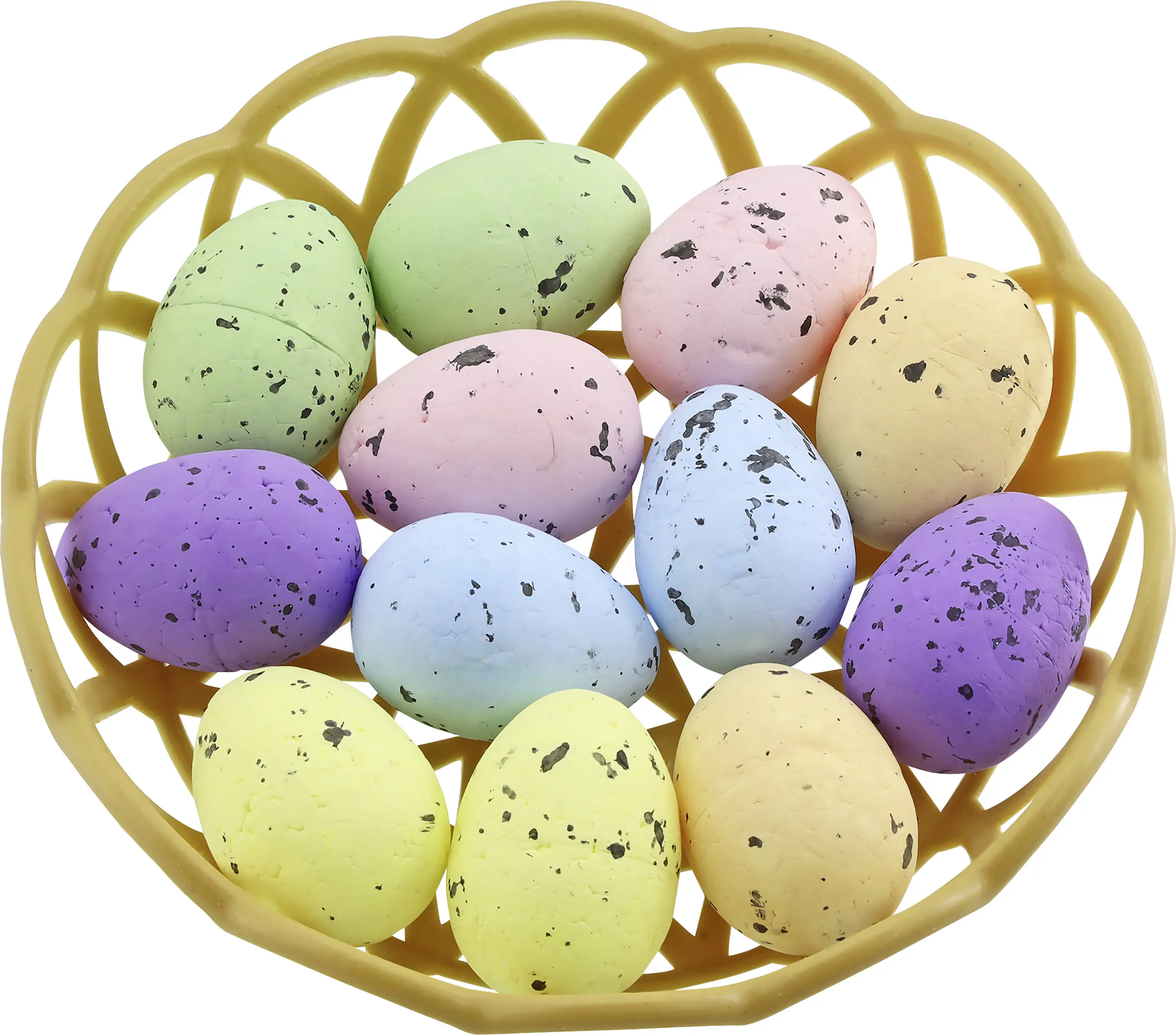 Ostereier Styropor im Körbchen 4 cm bunt 12 Stück