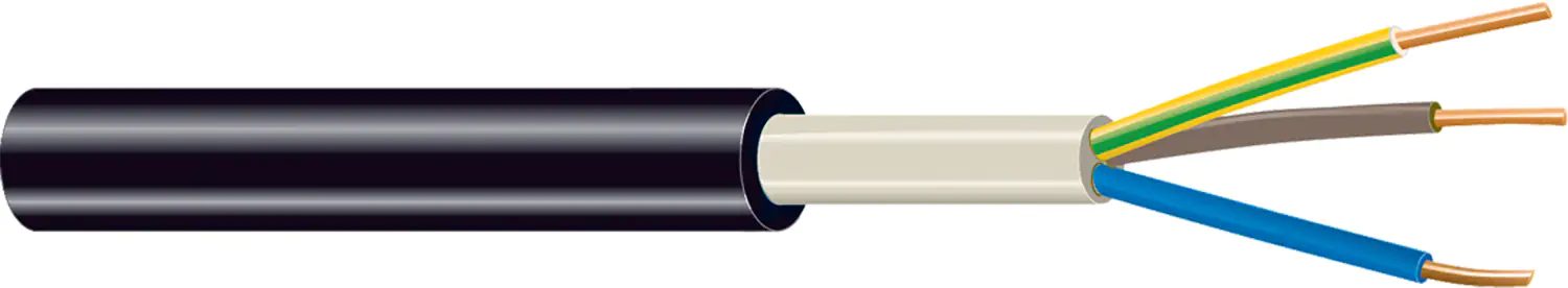 Erdkabel NYY-J 3 x 1,5 - 50 Meter, schwarz Erdkabel NYY-J 3 x 1,5 - 50 Meter, schwarz