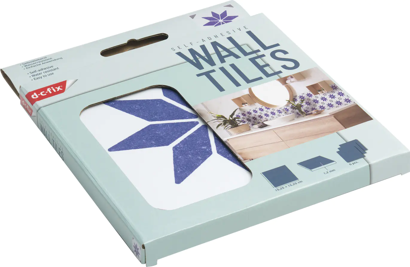 D-c-fix Wandfliesen selbstklebend Alia blue 6er Set 15 x 15 cm