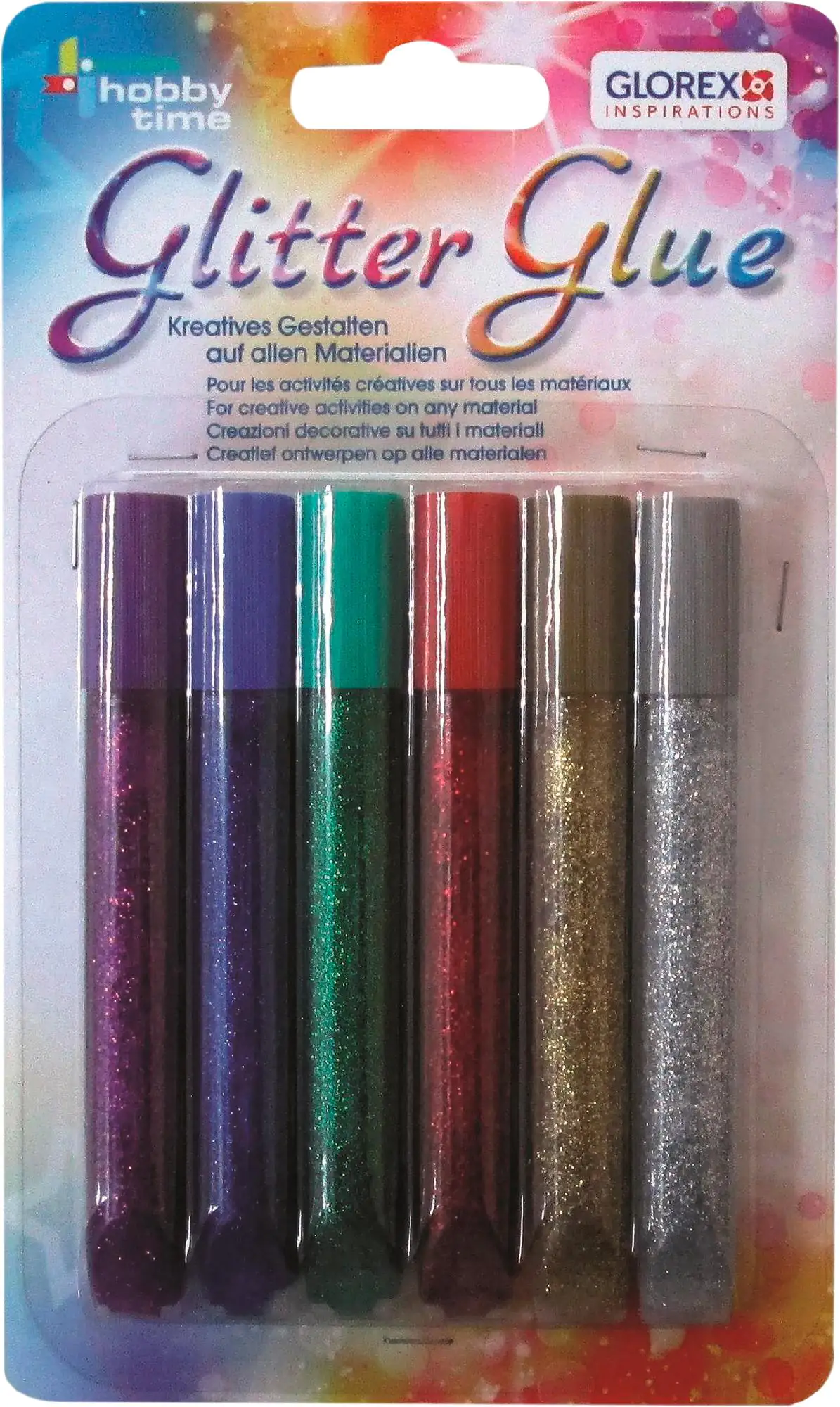 Glorex Glitterglue Stifte 6 x 10,5 ml