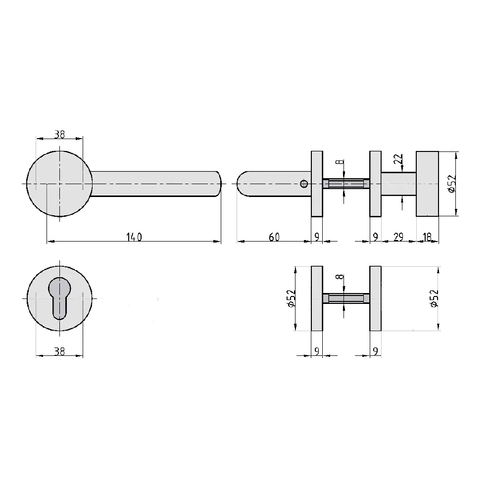 4026434102963_2233720 Basi Rosetten-Garnitur Edelstahl Profilzylinder rechts - Ø 5,2 x 9 cm