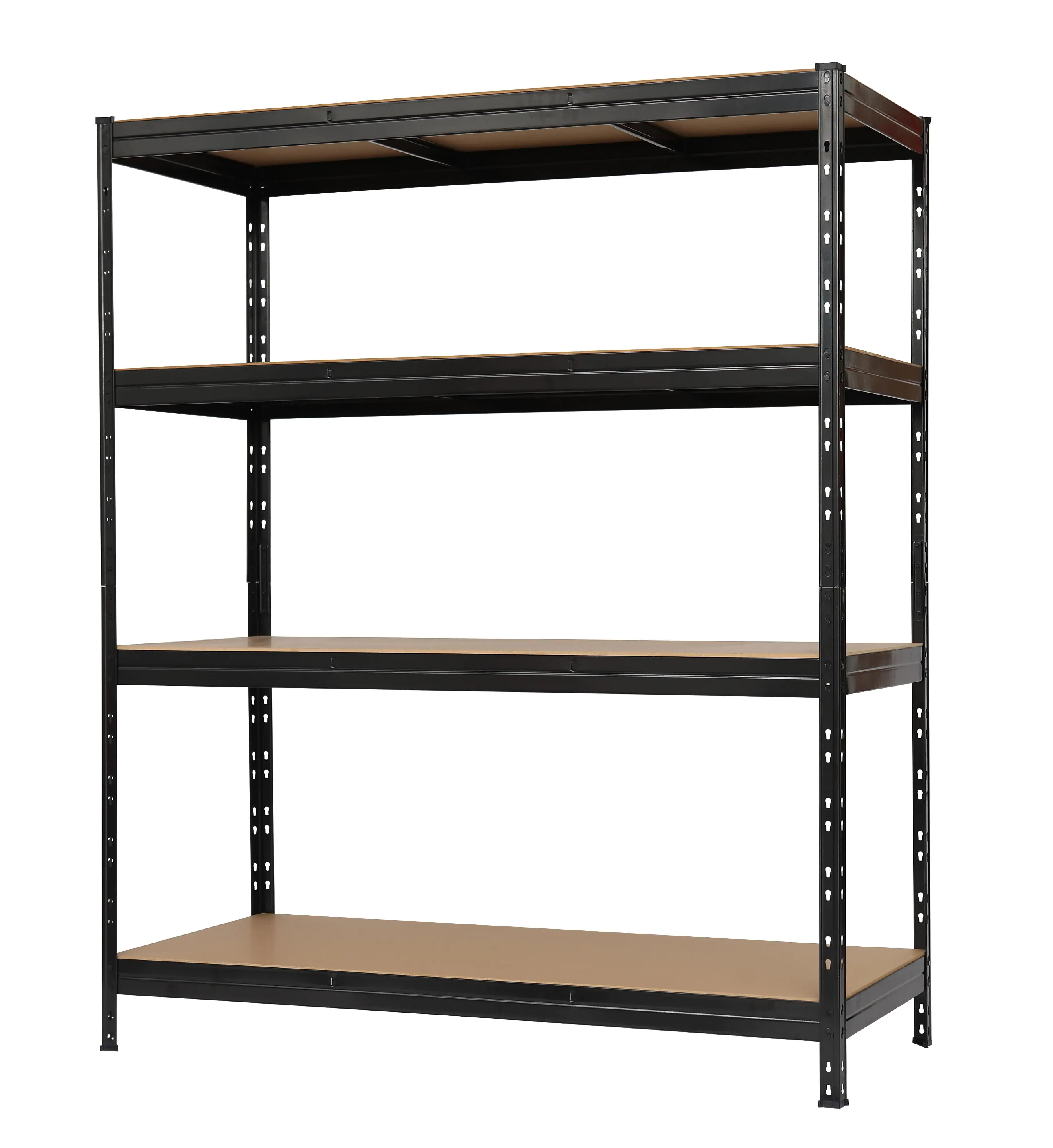 Metallsteckregal 180 x 150 x 60 cm 4 Holzböden 1200 kg schwarz