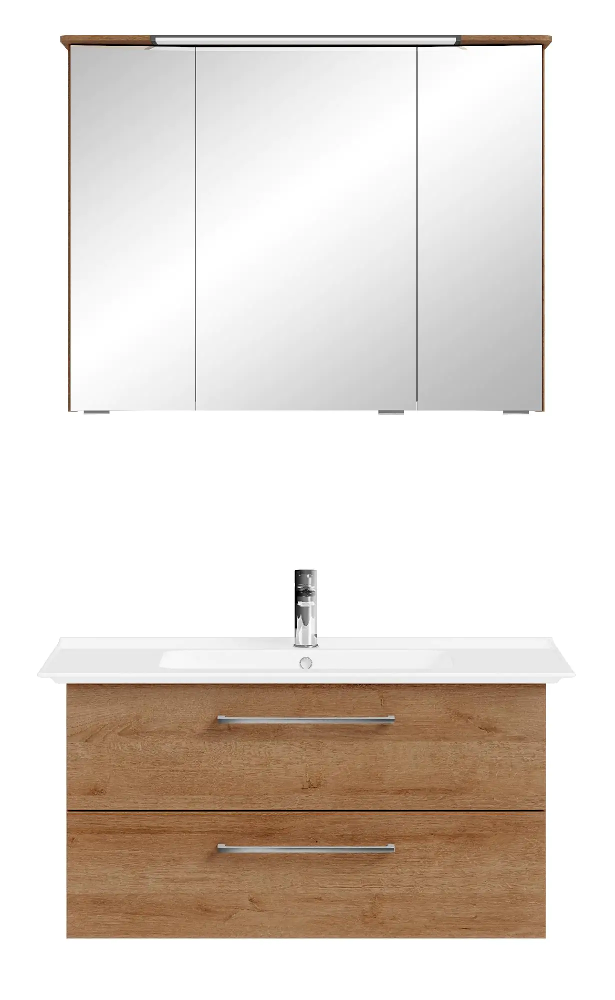 Pelipal Badmöbel-Set Riviera Eiche quer mit Keramik-Waschrisch + 3D-Spiegelschrank 100 cm Pelipal Badmöbel-Set Riviera Eiche quer mit Keramik-Waschrisch + 3D-Spiegelschrank 100 cm