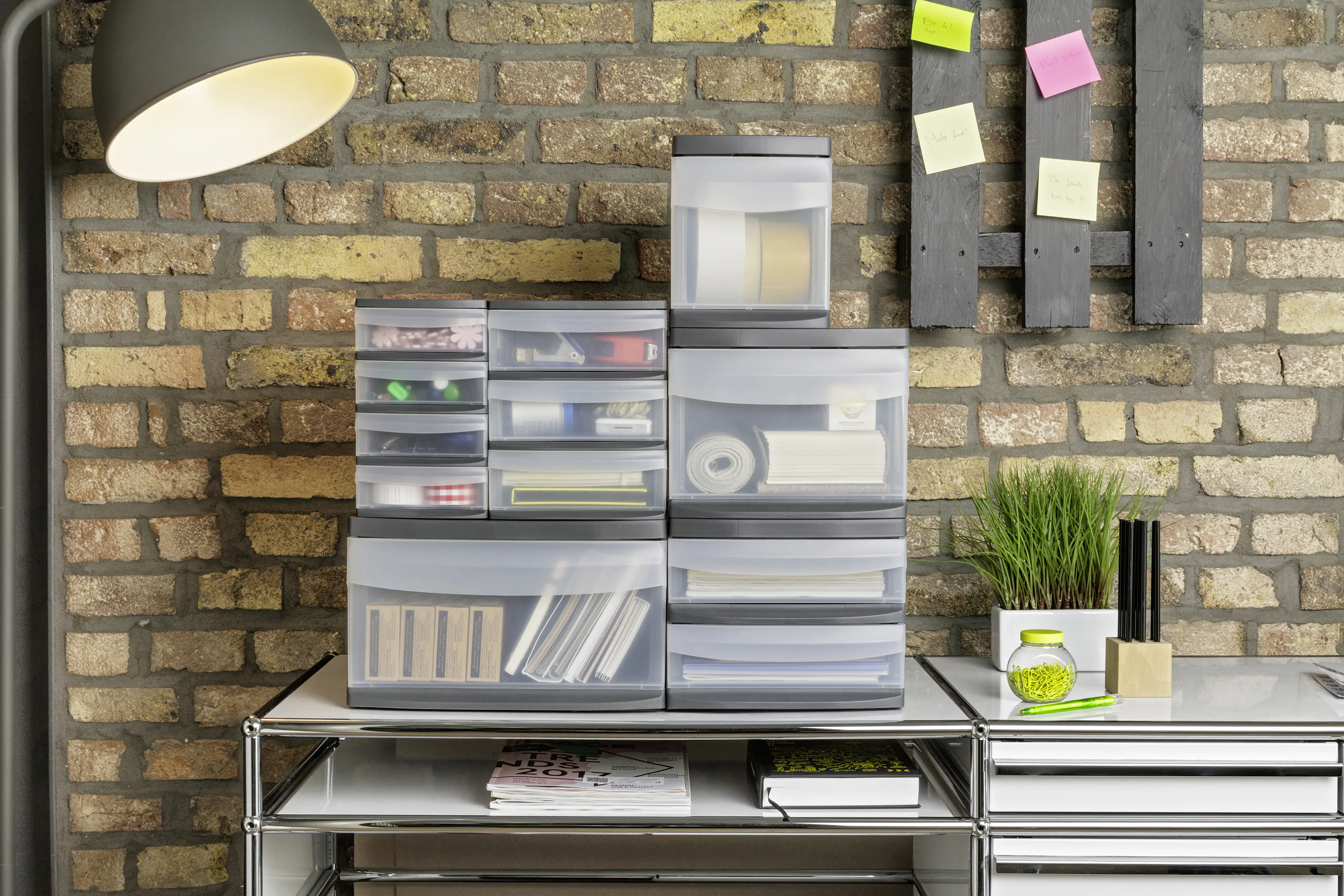 7610859151353_1505666 Rotho Schubladenbox Mono Systemix Slim 1 Schub anthrazit