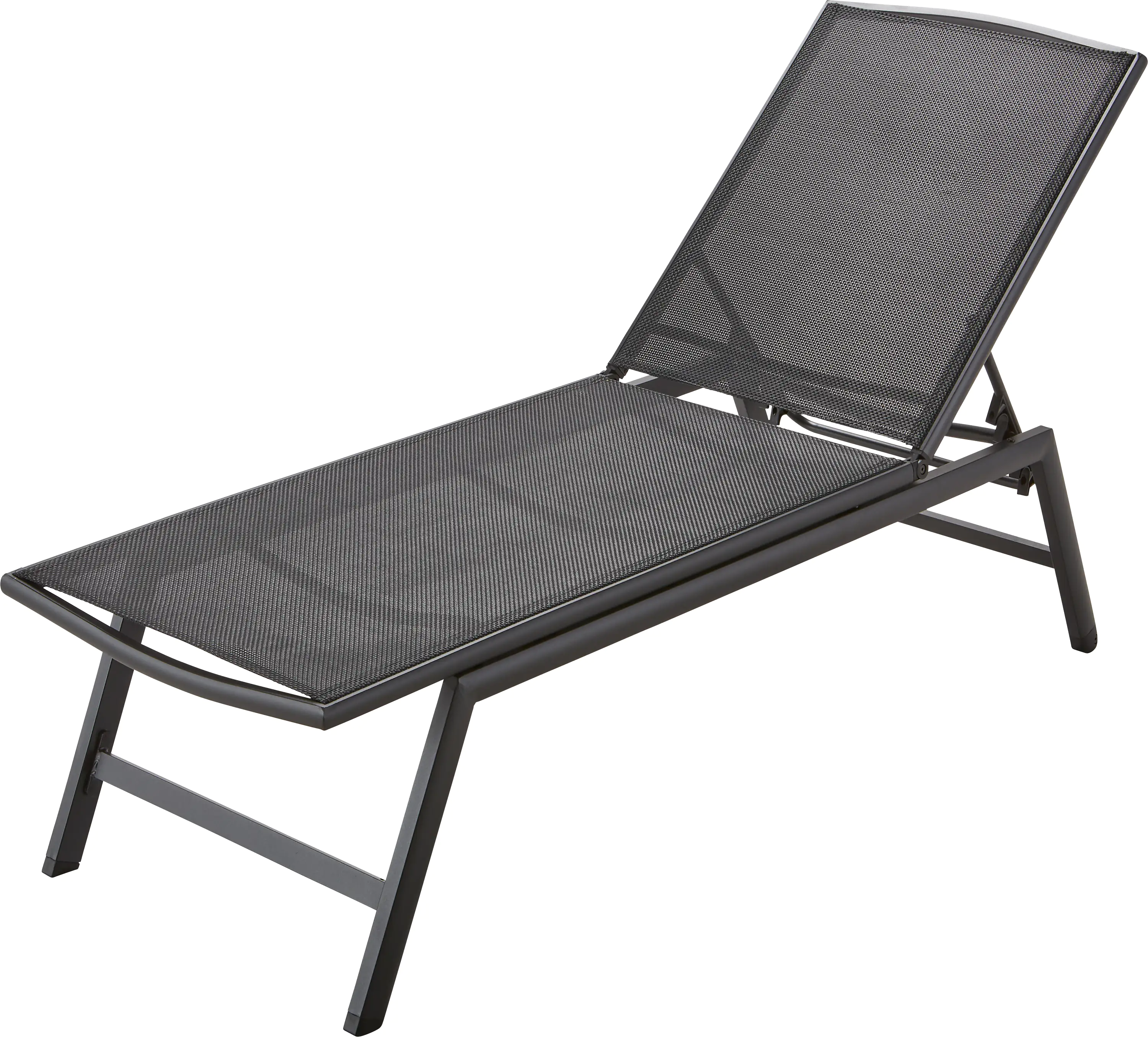4333692694896_09 TrendLine Alu Sonnenliege Comfort Textilen Bespannung, schwarz