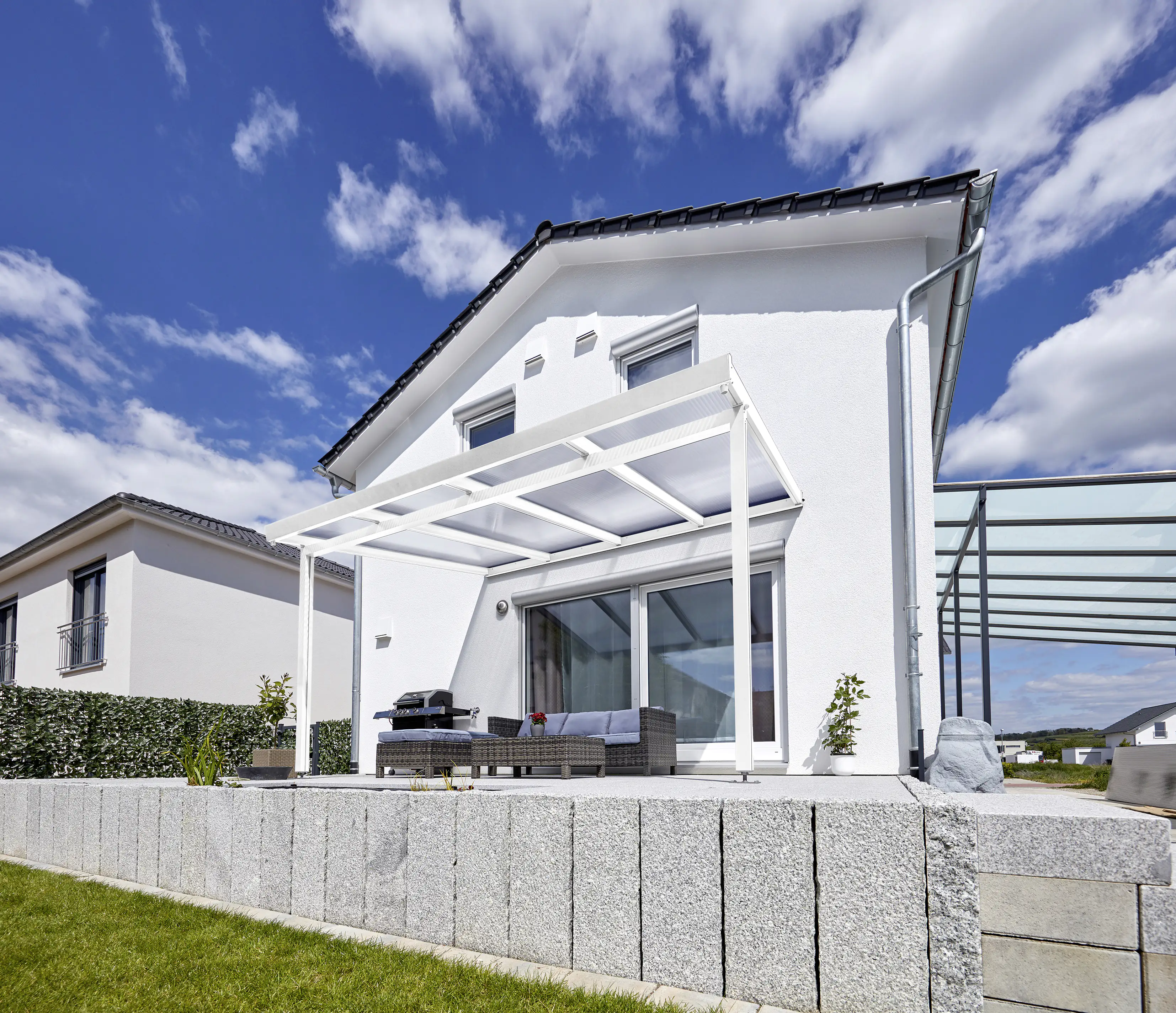 Gutta Premium Terrassendach 410,2 x 306 cm weiß PC klar 16 mm