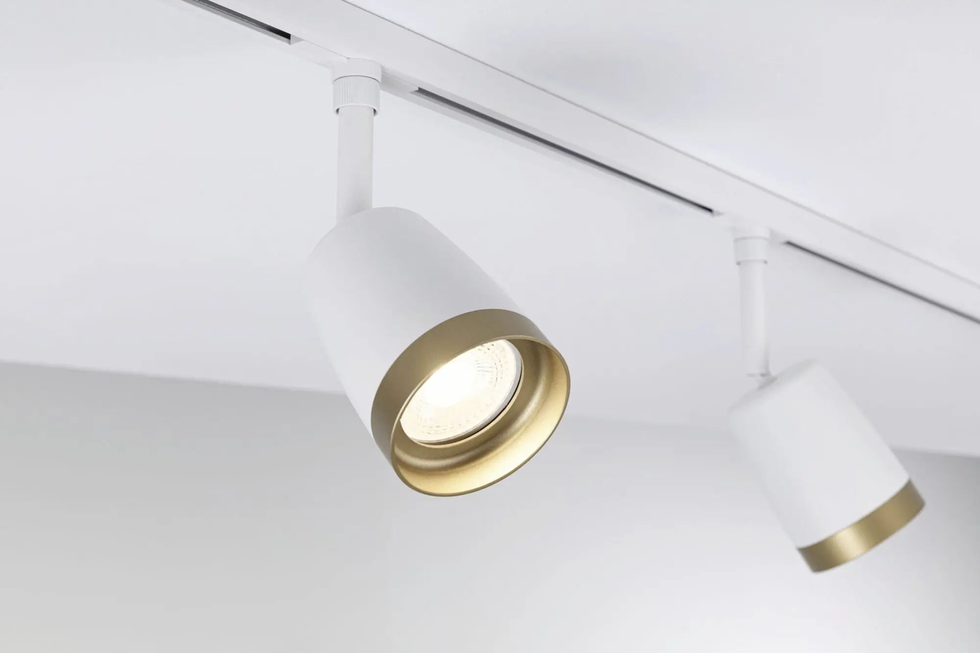 Paulmann URail Deckenleuchte 1er Spot Cover Ø 6,5 x 19,3 cm signalweiß-gold matt