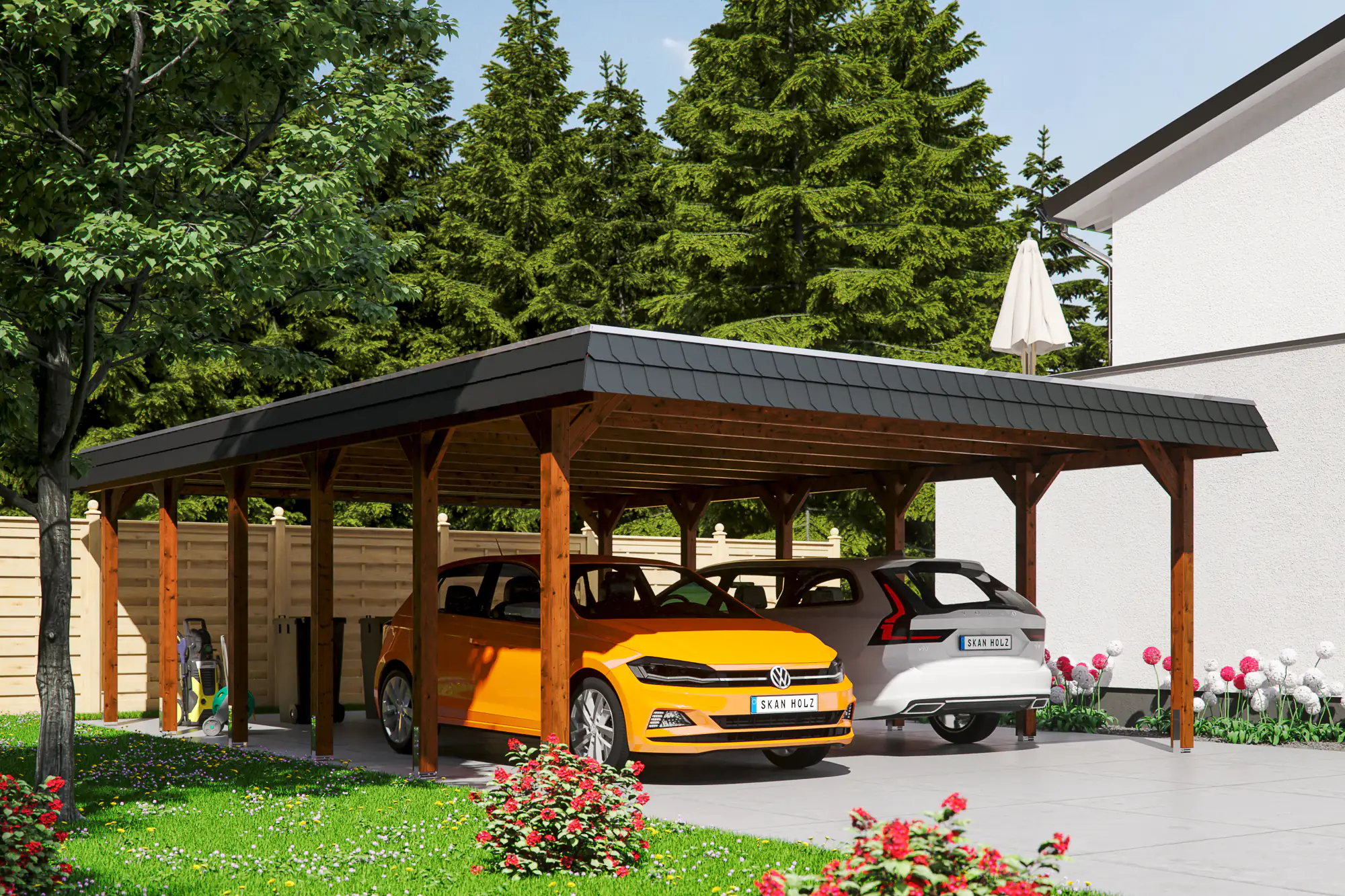 SKAN HOLZ Carport Spreewald 585 x 893 cm mit EPDM-Dach