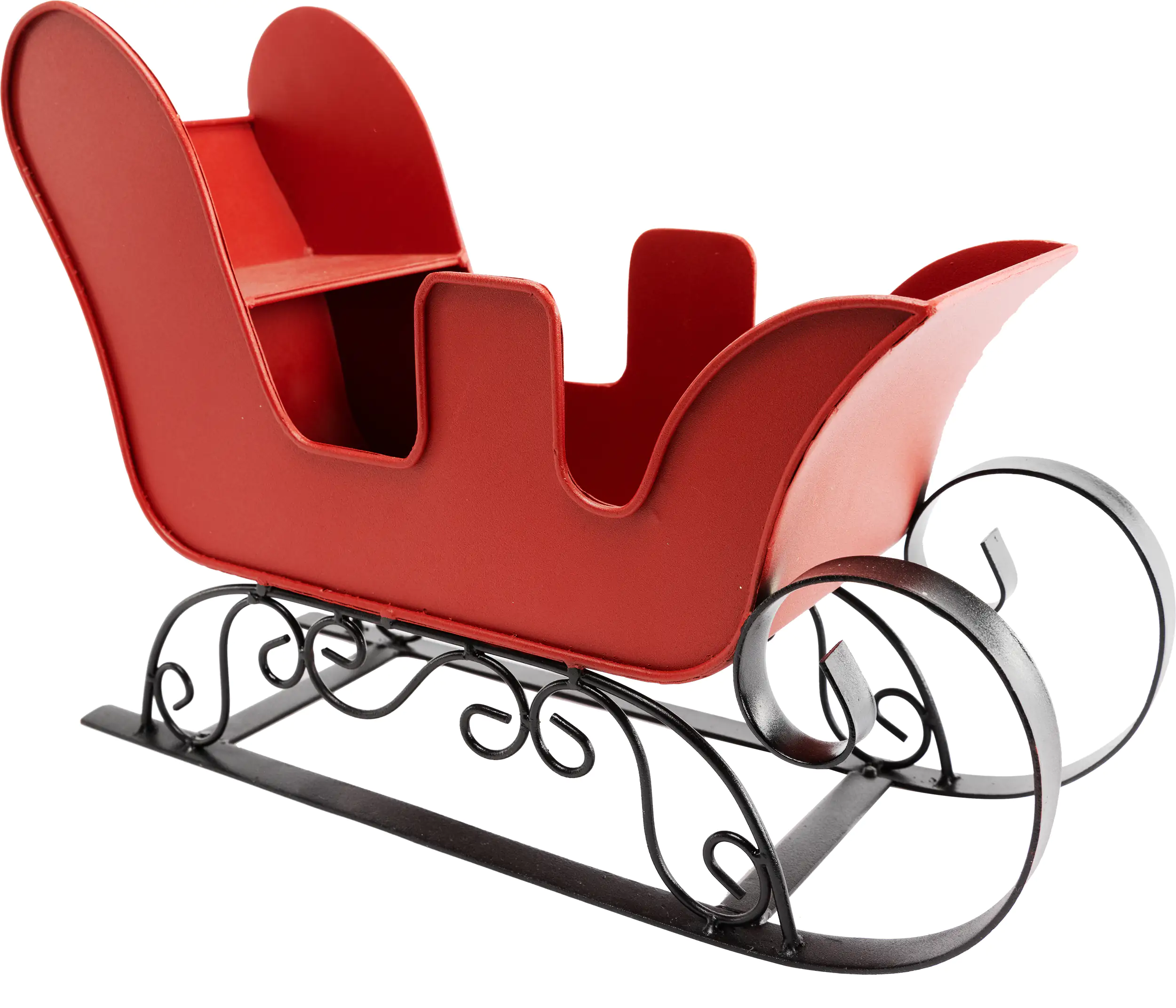 4333692392730_02 TrendLine Dekofigur Metall Schlitten 36 x 26 cm rot