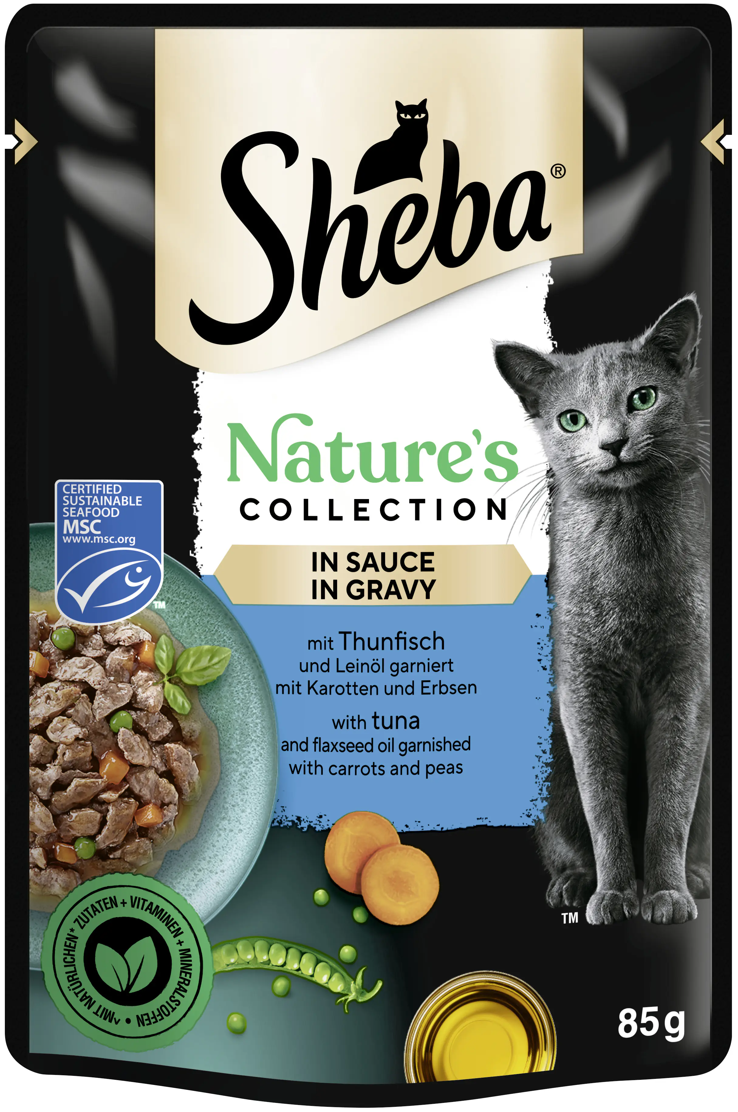 Sheba Pouch Katzennassfutter Adult 85 g Thunfisch & Leinöl