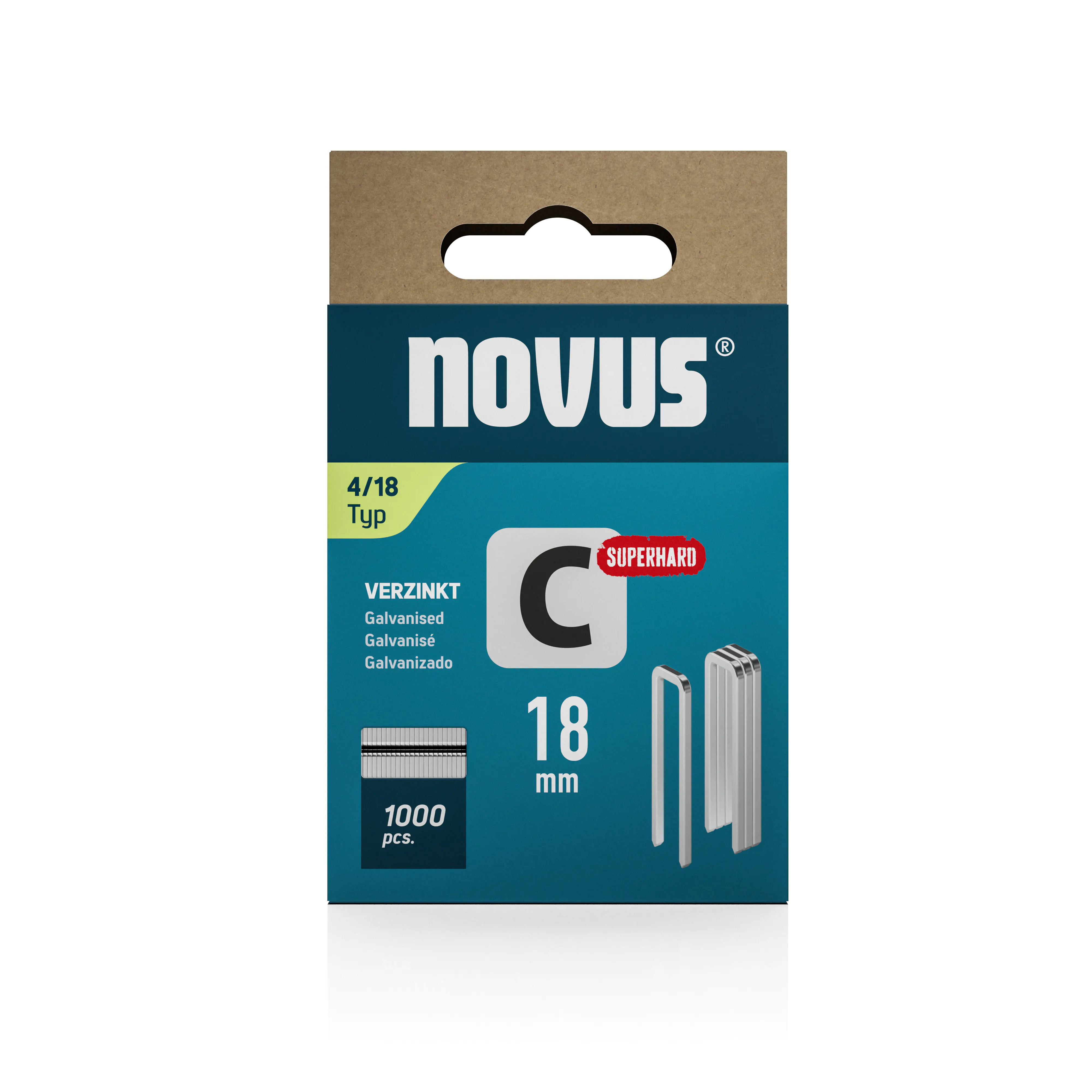 Novus Tackerklammer Typ 4 18 mm 1000 Stück Schmalrückenklammern