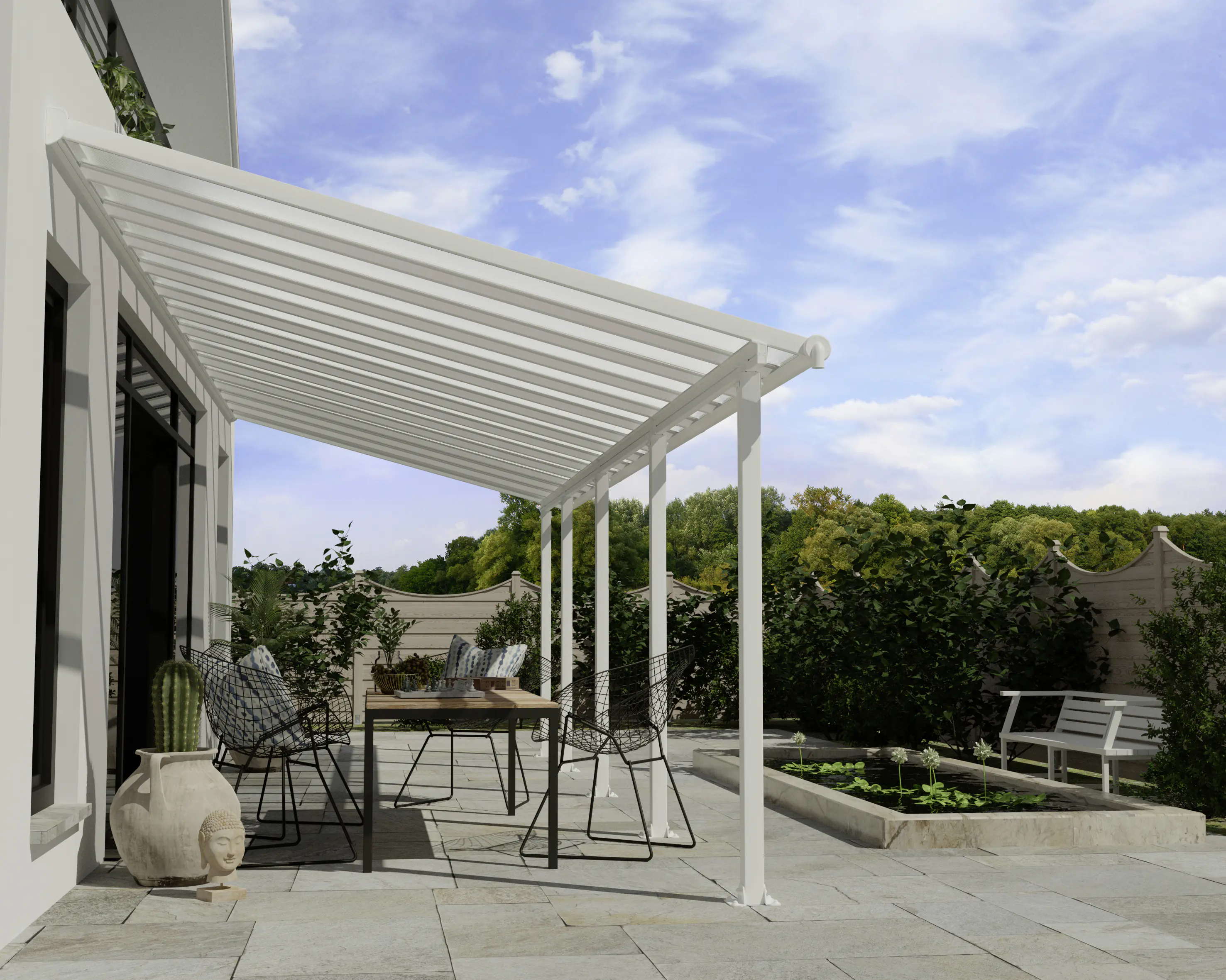 Canopia Terrassenüberdachung Olympia 3x8.6 weiß