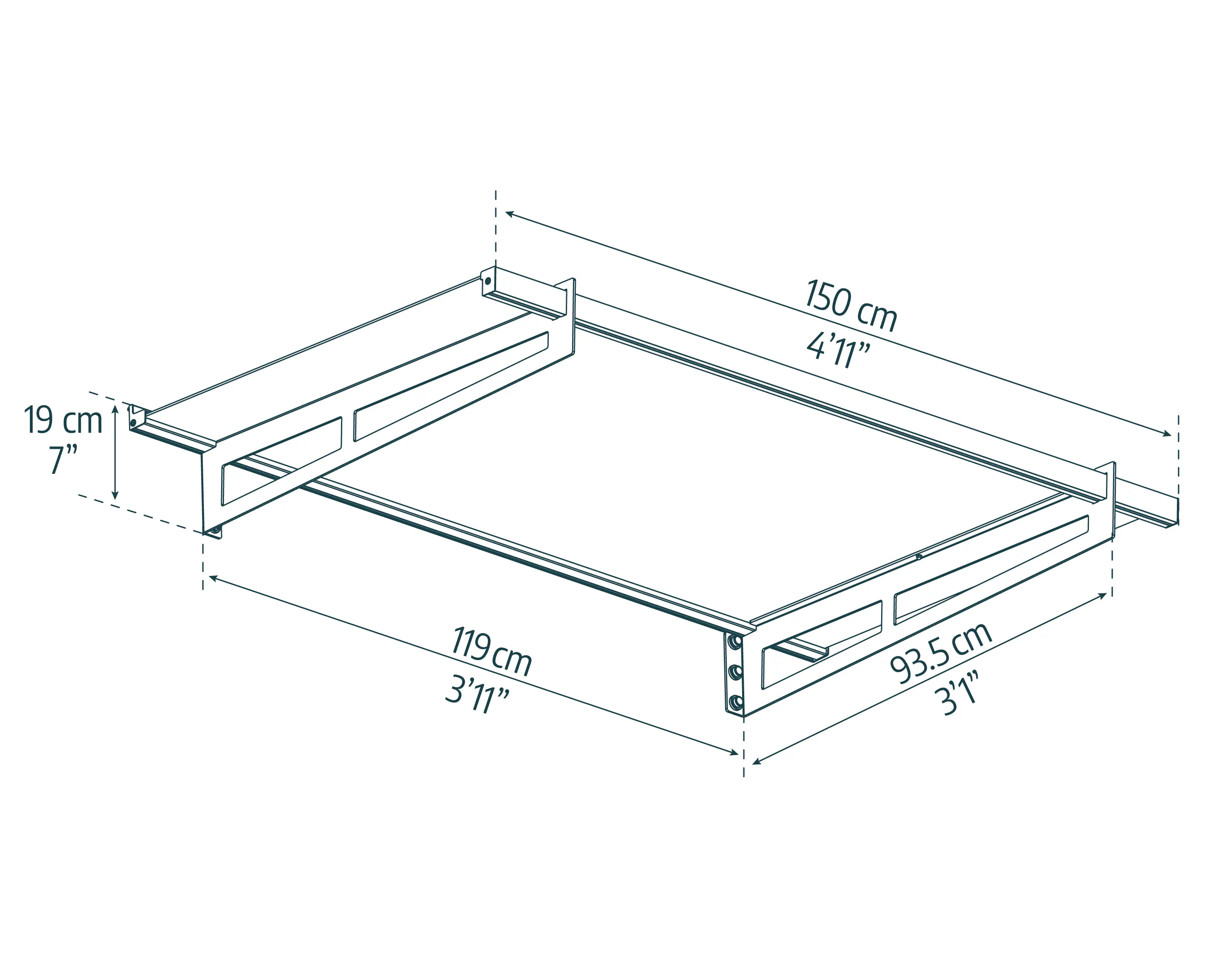 Canopia Vordach Bremen 1500  Grau Alu 150 x 94 cm