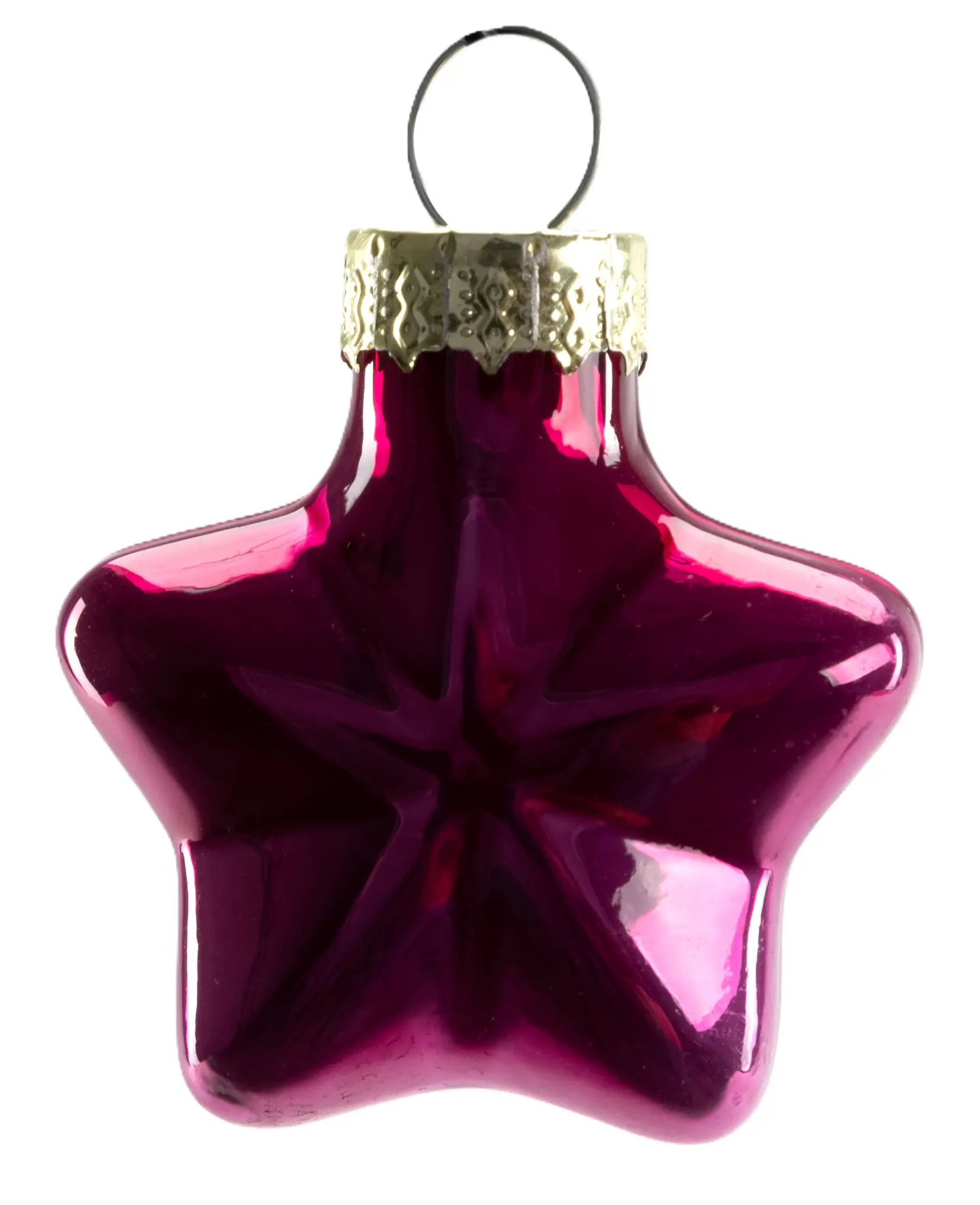 TrendLine Weihnachtskugeln Glas-Sterne 4 cm magnolienrosa 12 Stück