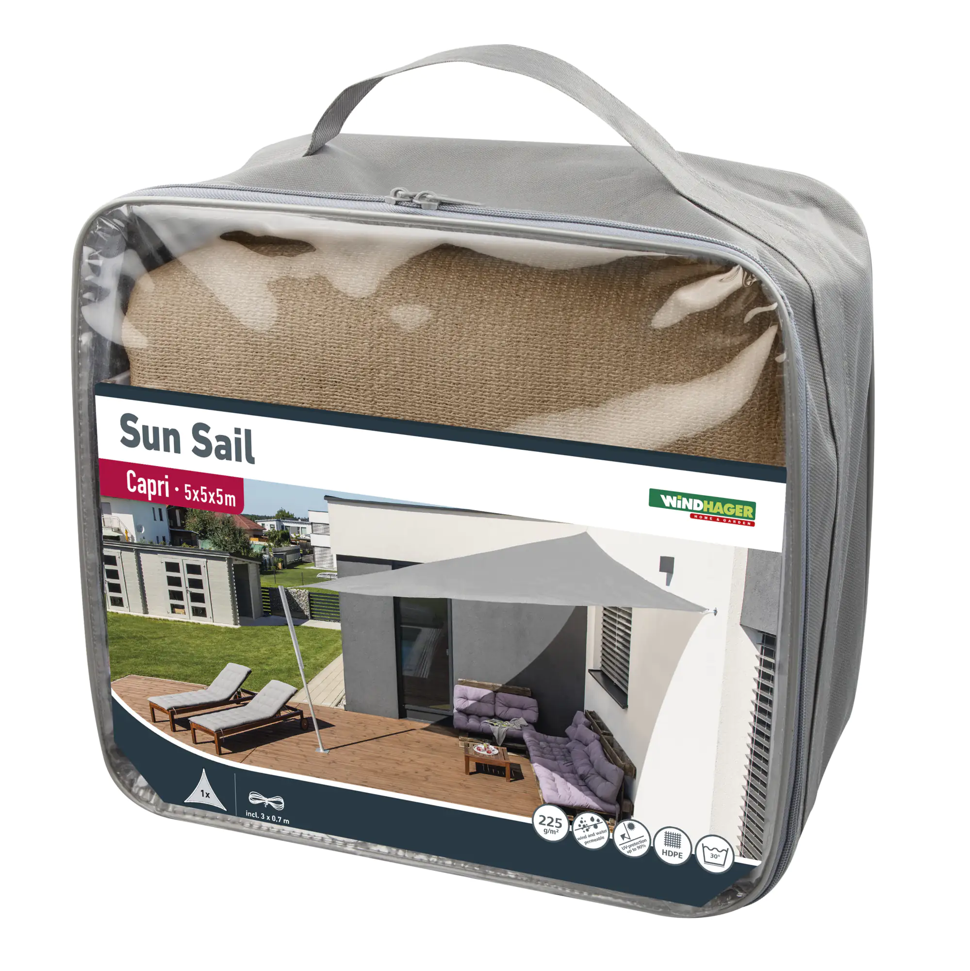 Windhager Sonnensegel Capri reed 5 x 5 x 5 m