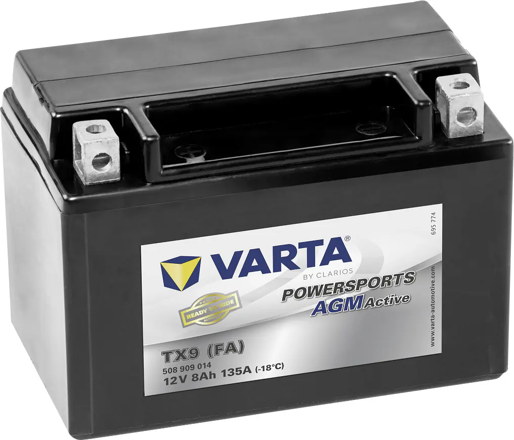 Varta AGM-Motorradbatterie TX9 FA 12V 8Ah 135A Varta AGM-Motorradbatterie TX9 FA 12V 8Ah 135A