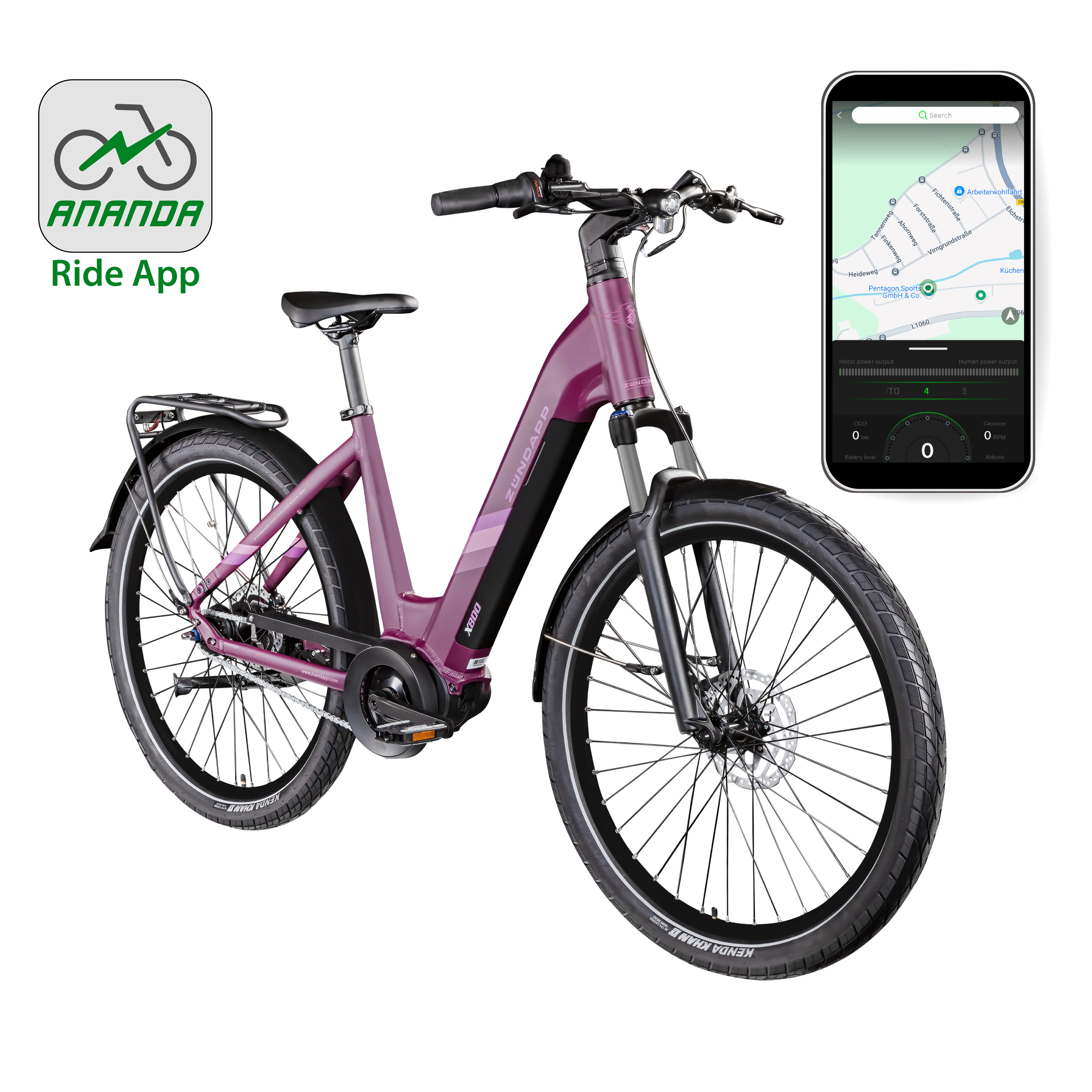 Zündapp E-Bike City X800 27,5 Zoll 7-Gang 550 Wh purple violet