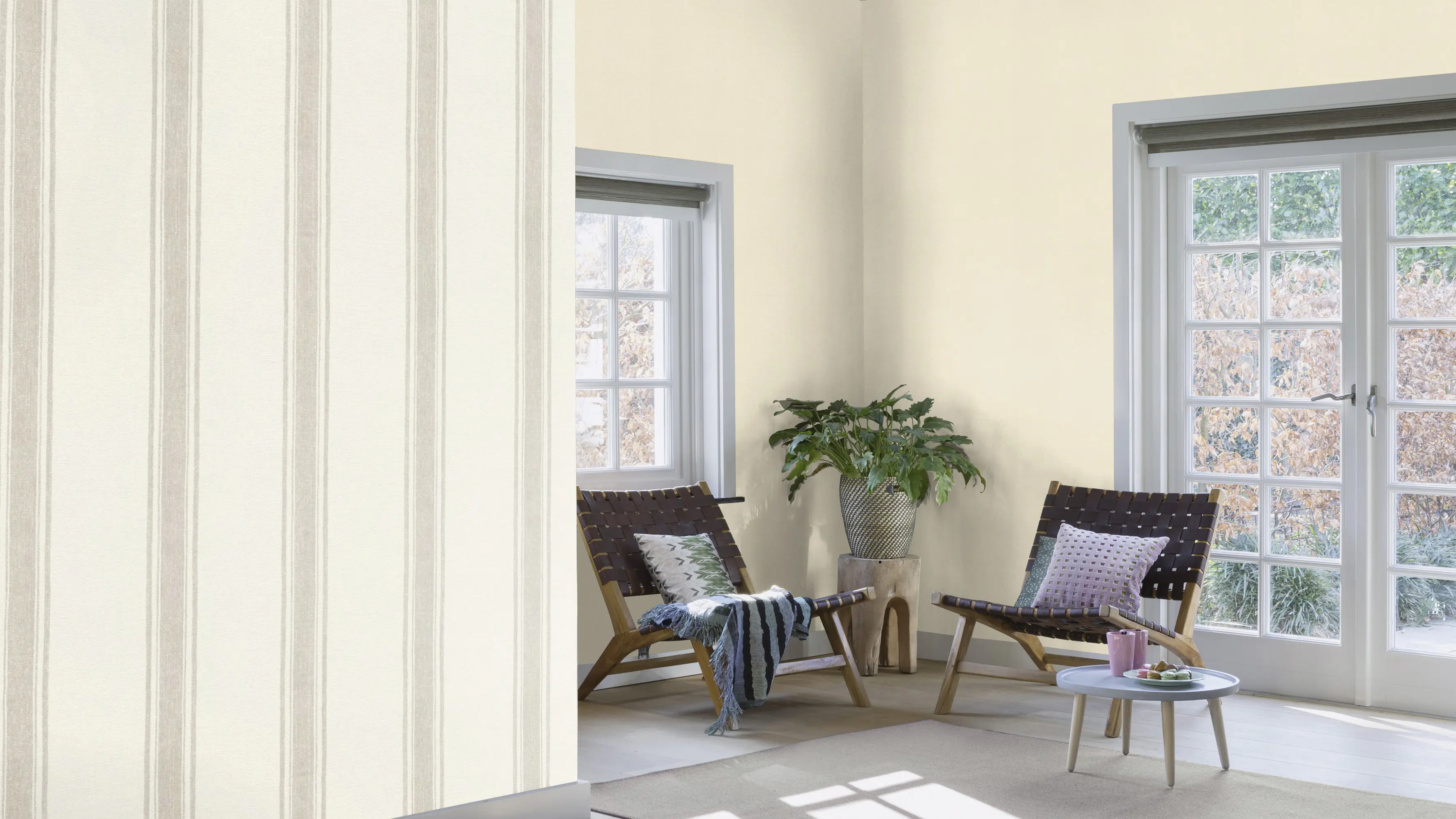 Rasch Vliestapete 555622 Beige-Rotbeige Streifen 10,05 m x 0,53 m