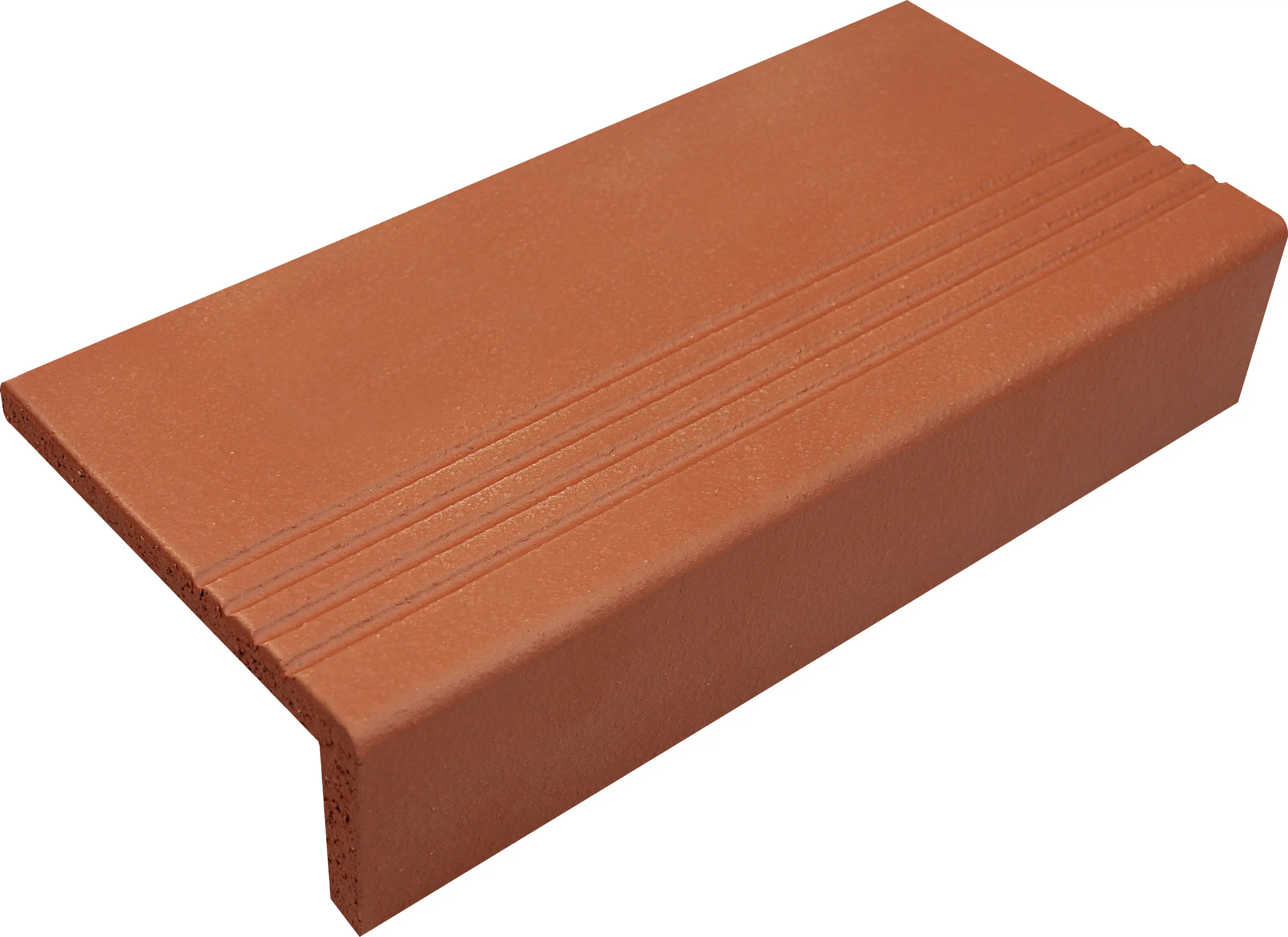 Längsschenkel mit Rille Spaltplatte 24 x 11,5 x 5,2 cm rot-natur