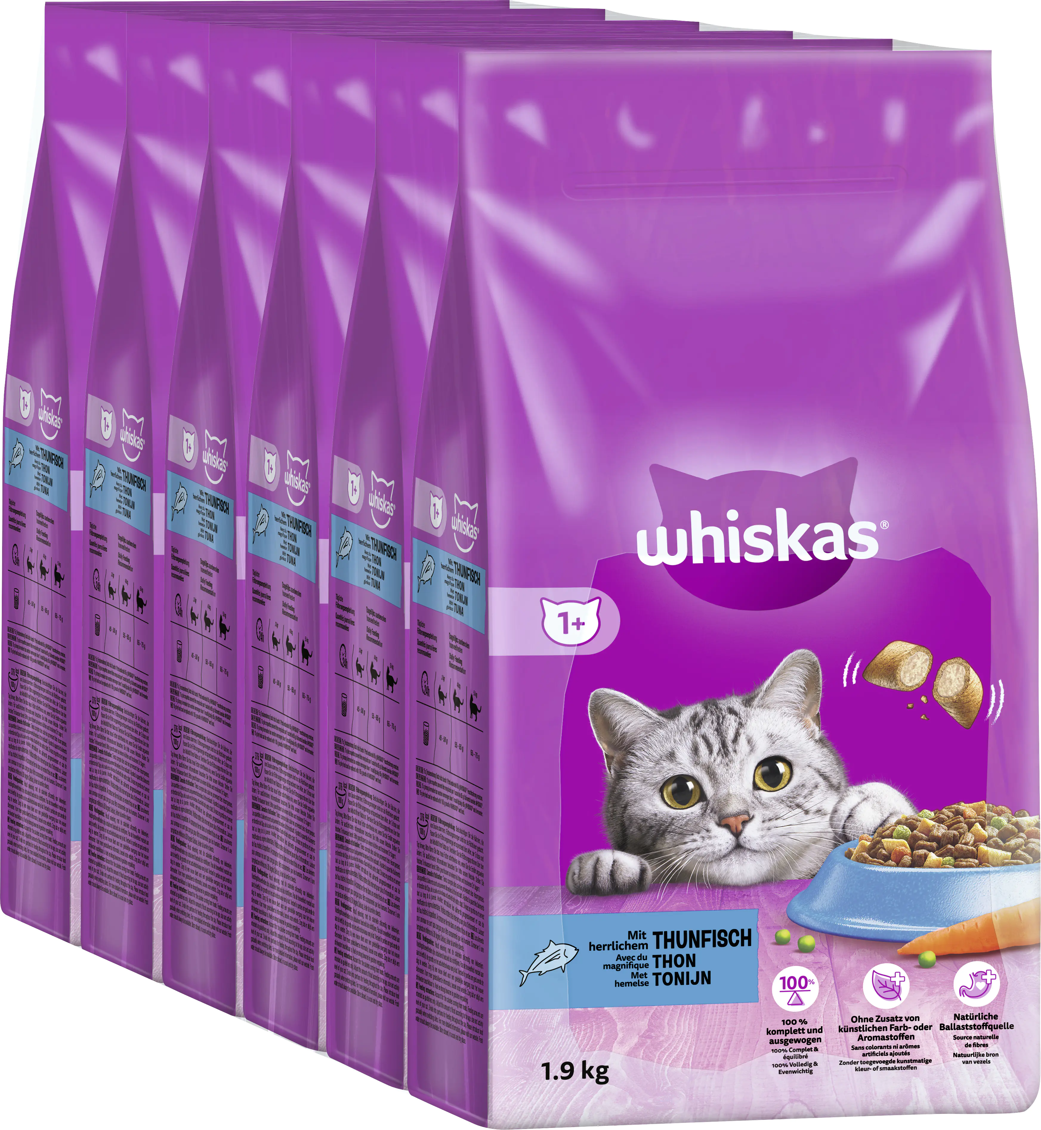 Whiskas Trockenfutter Adult 1+ mit Thunfisch 1,9 kg Whiskas Trockenfutter Adult 1+ mit Thunfisch 1,9 kg