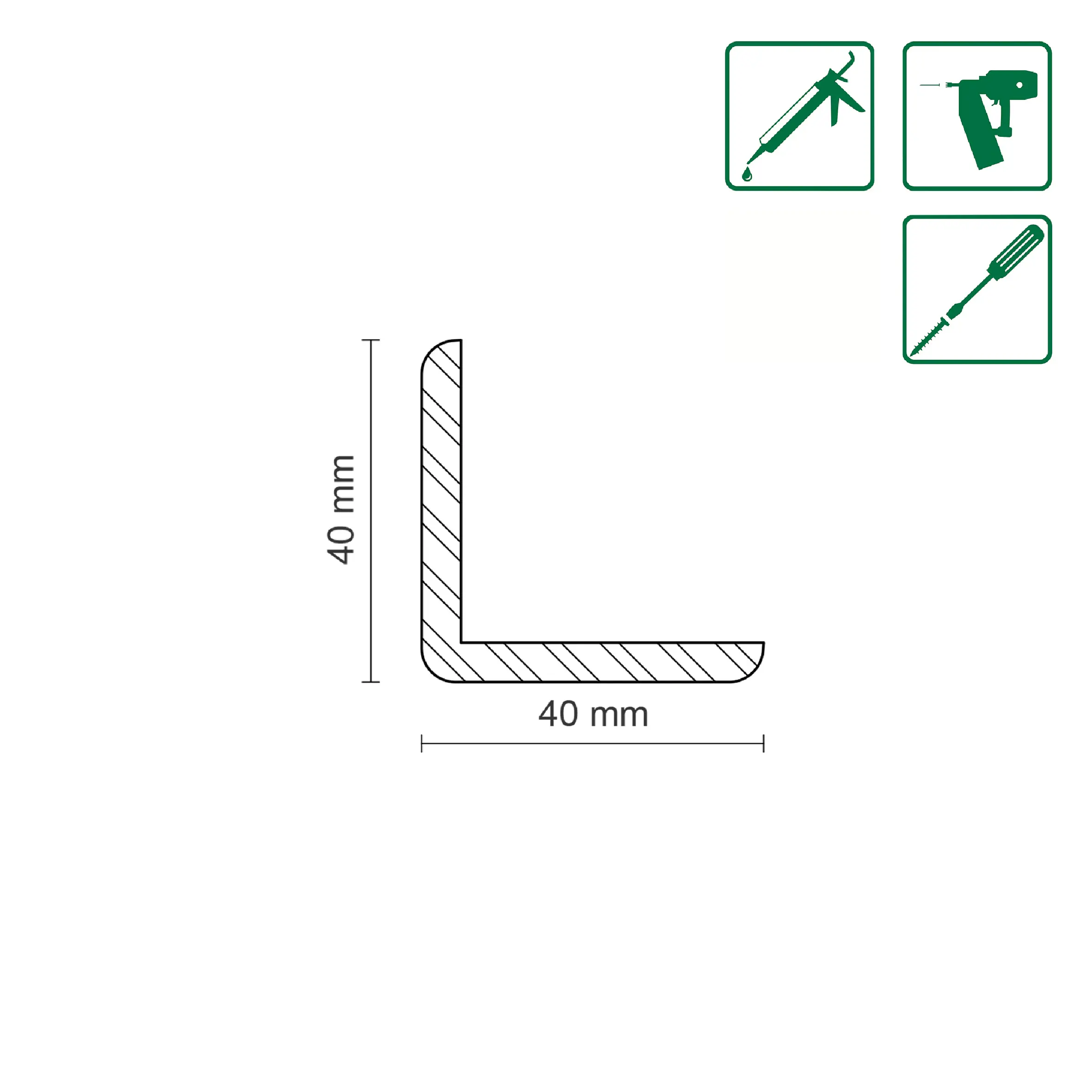 FN Neuhofer Winkelleiste 240 cm 40 x 40 mm Fichte/Kiefer
