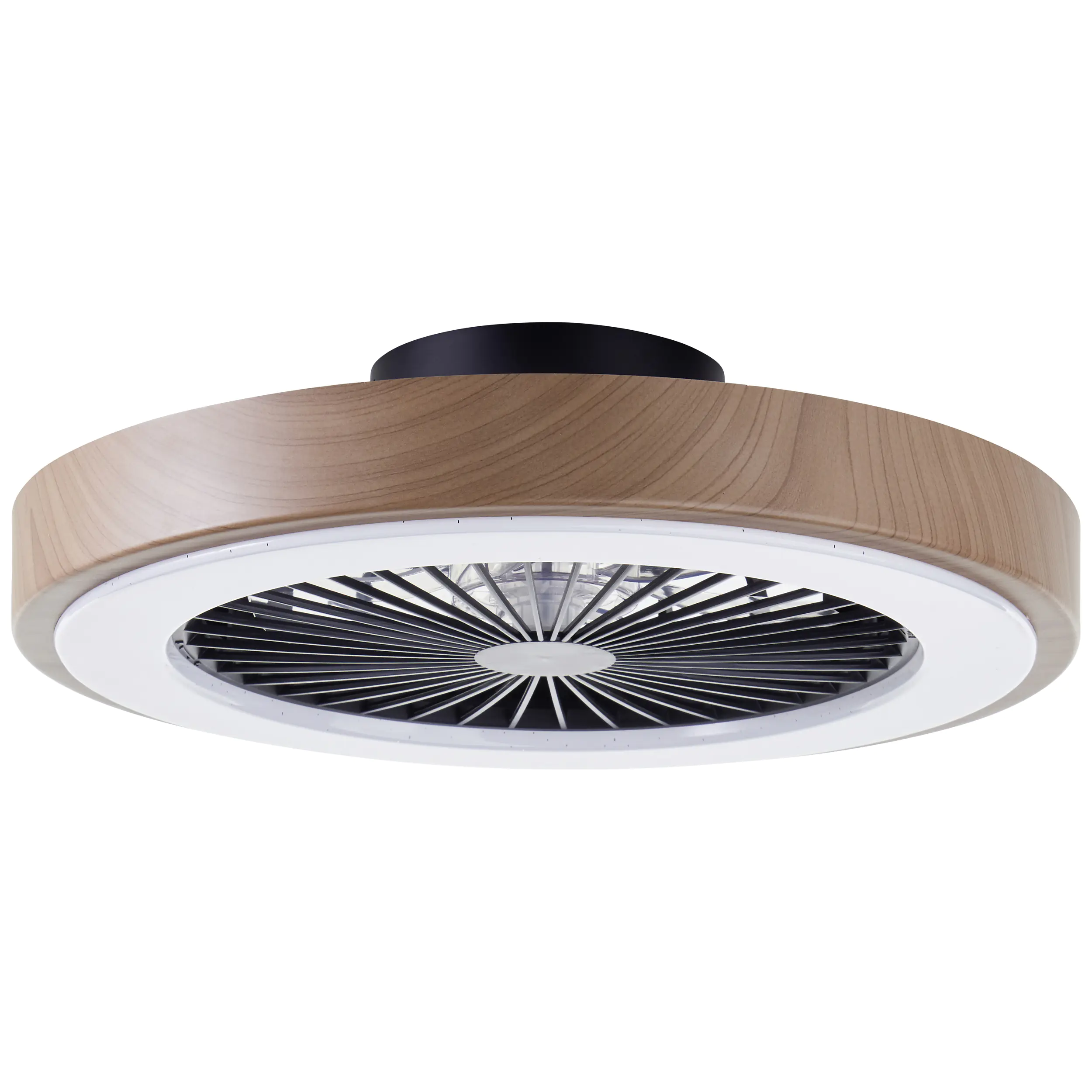 Brilliant LED Deckenleuchte mit Ventilator Slimline Ø 49 cm 40 W Holzoptik/schwarz