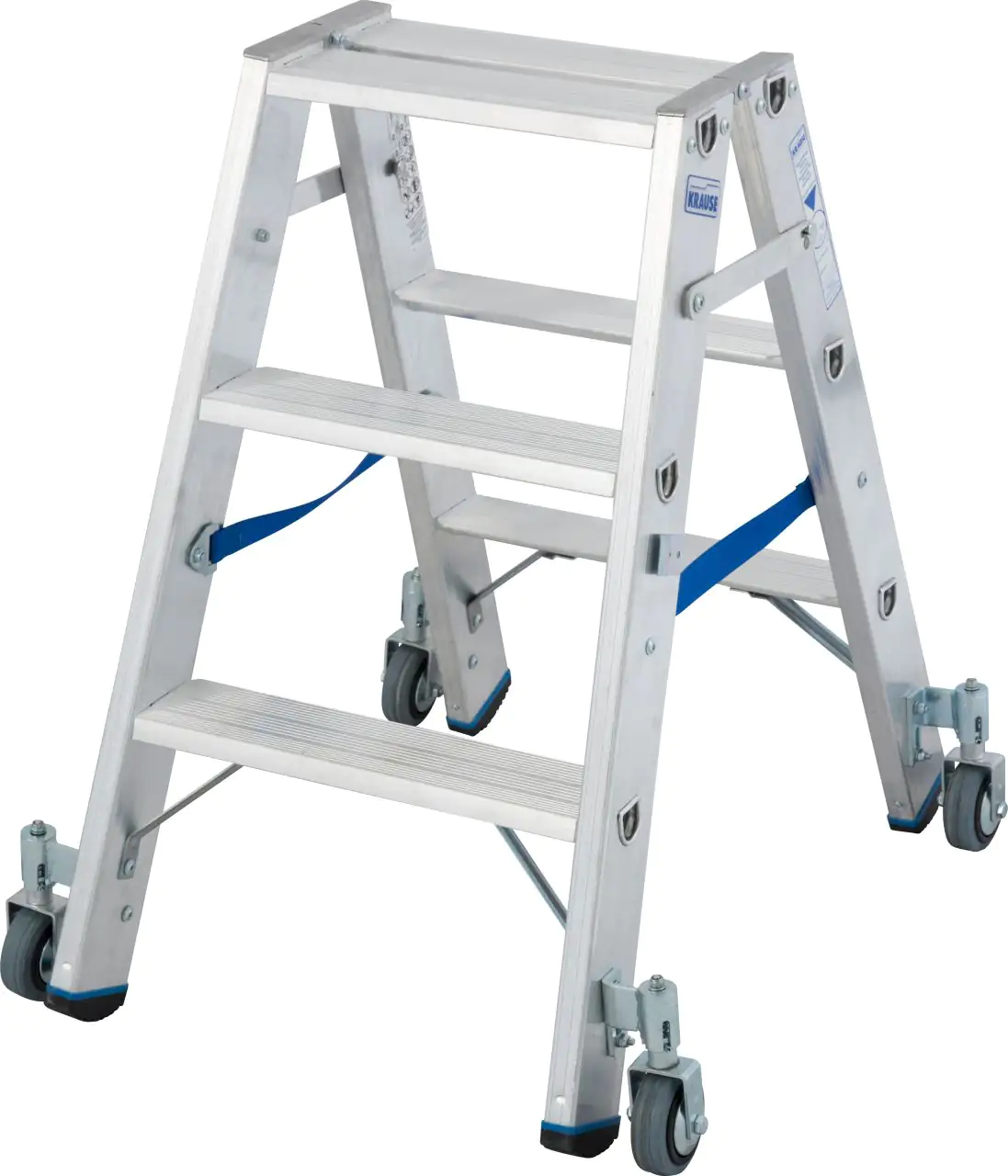 krause Aluminium-Doppelleiter STABILO fahrbar 2,25 m
