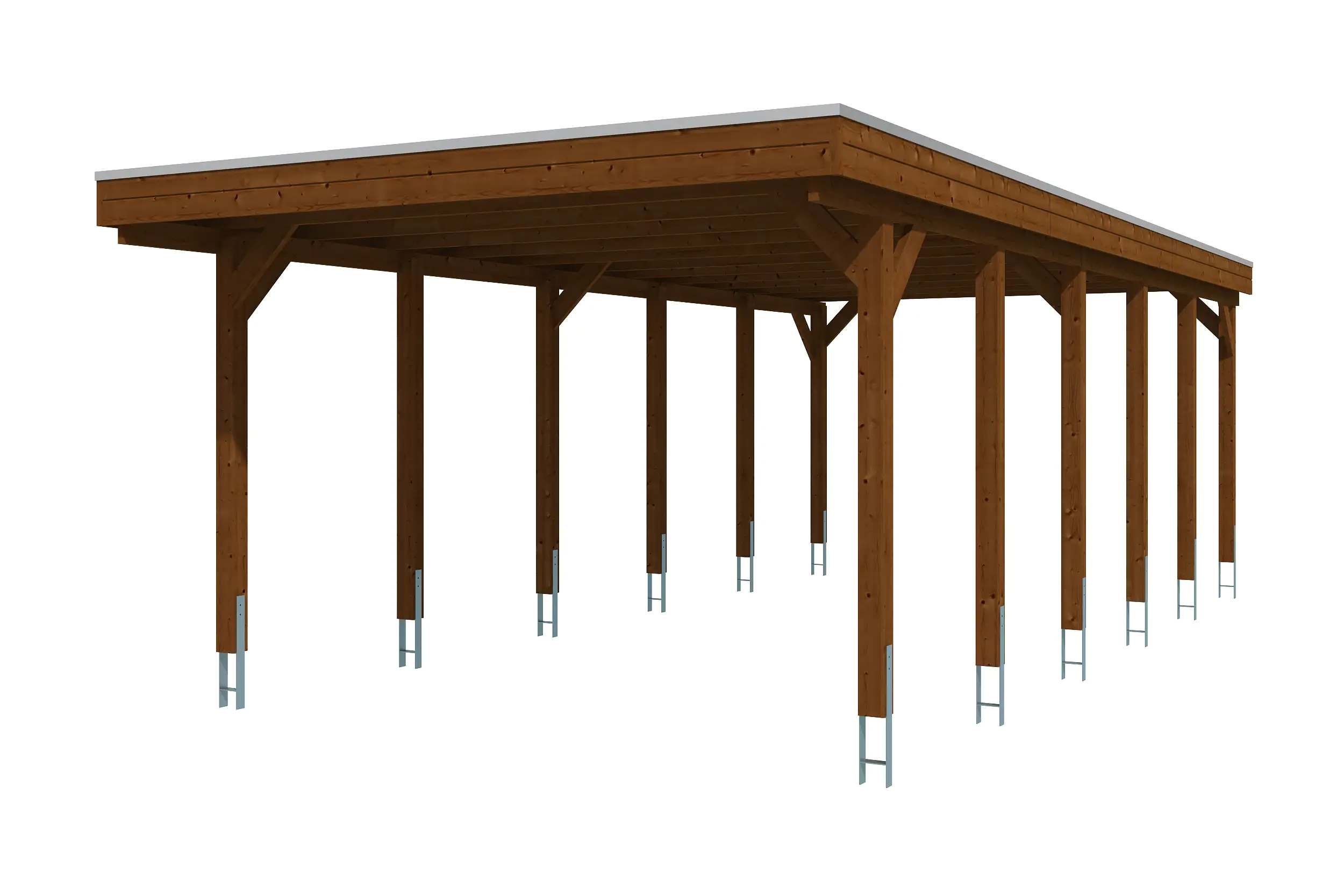 4018211033843_02 SKAN HOLZ Carport Friesland 397 x 860 cm mit EPDM-Dach