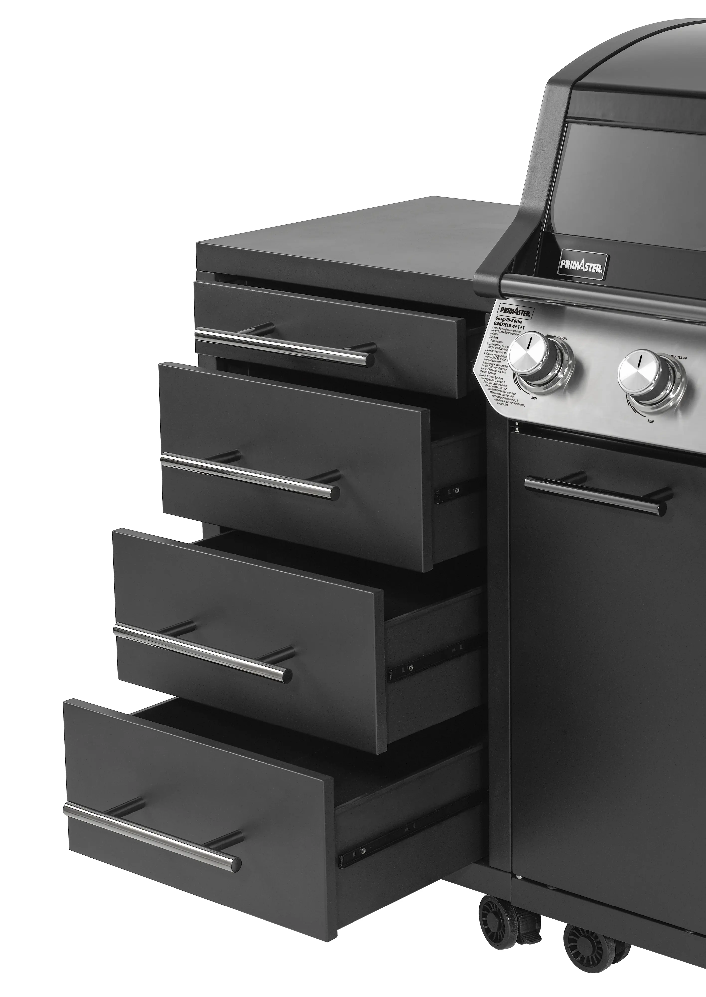 Primaster Outdoorküche Oakfield inkl. Gasgrill + Kühlschrank & Spüle 274 x 122 cm