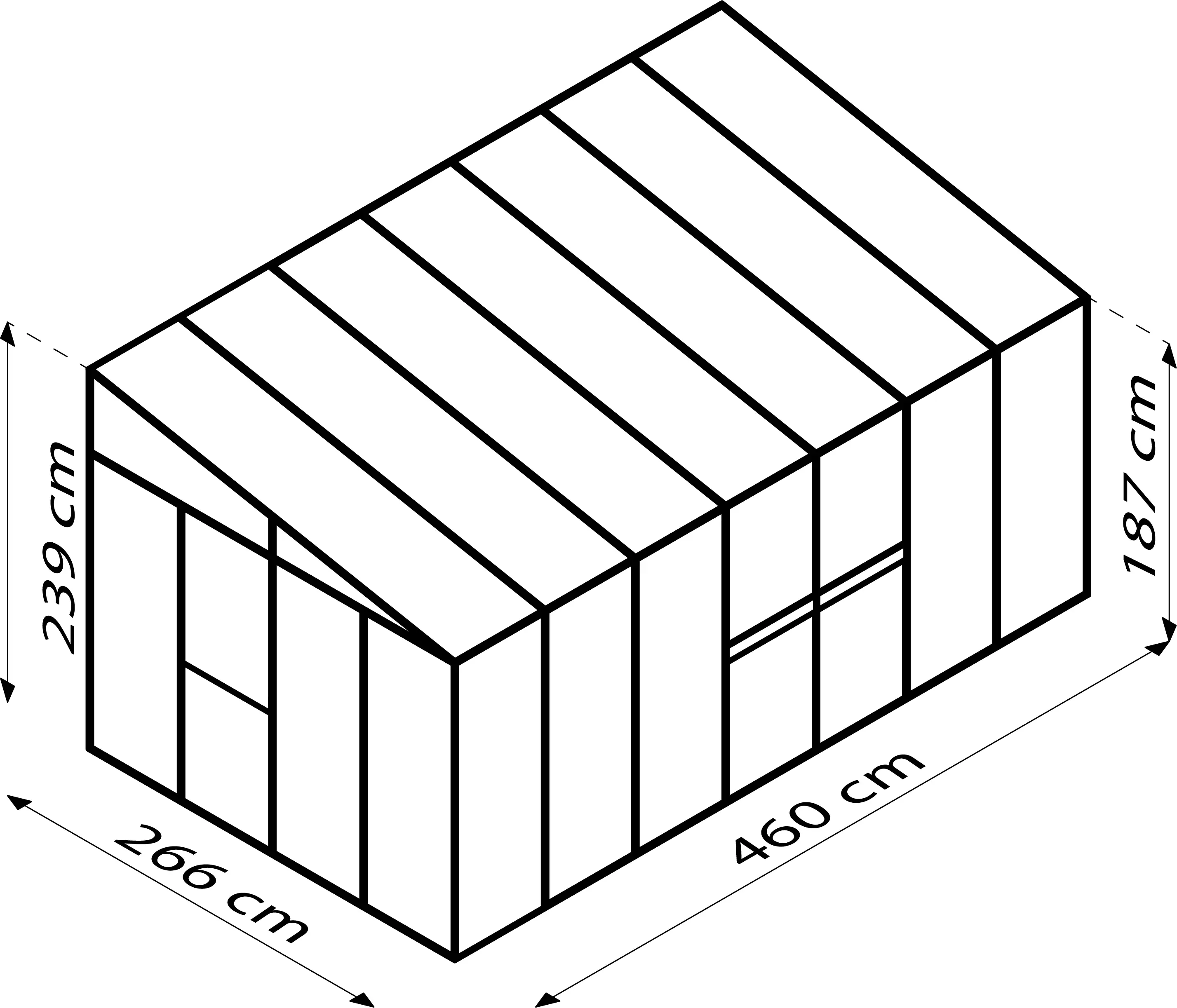 Vitavia Anlehngewächshaus Helena 11900 268 x 470 cm 3 mm ESG