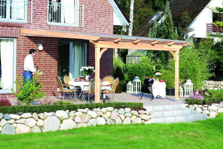 SKAN HOLZ Terrassenüberdachung Ravenna 434 x 350 cm, Douglasie, natur SKAN HOLZ Terrassenüberdachung Ravenna 434 x 350 cm, Douglasie, natur