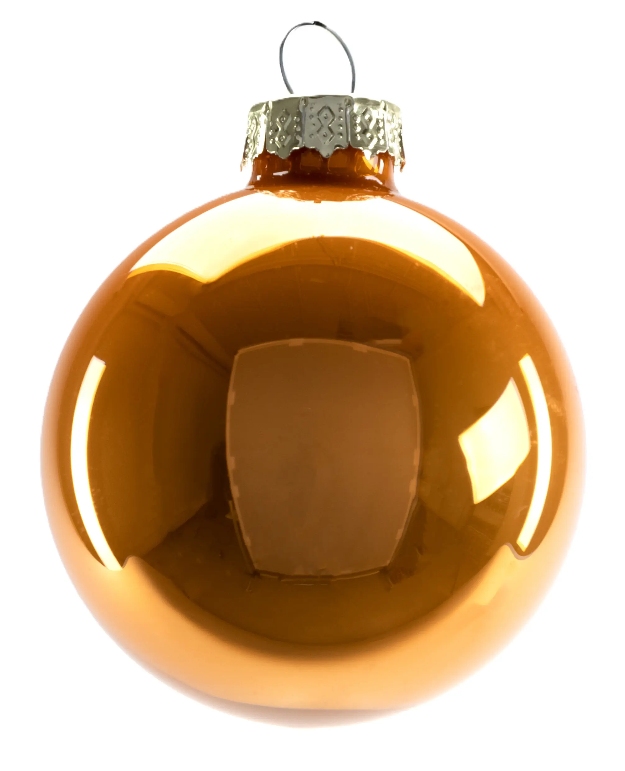Trendline Weihnachtskugeln aus Glas Ø 6 cm wollweiß-gold-bernstein 20 Stück