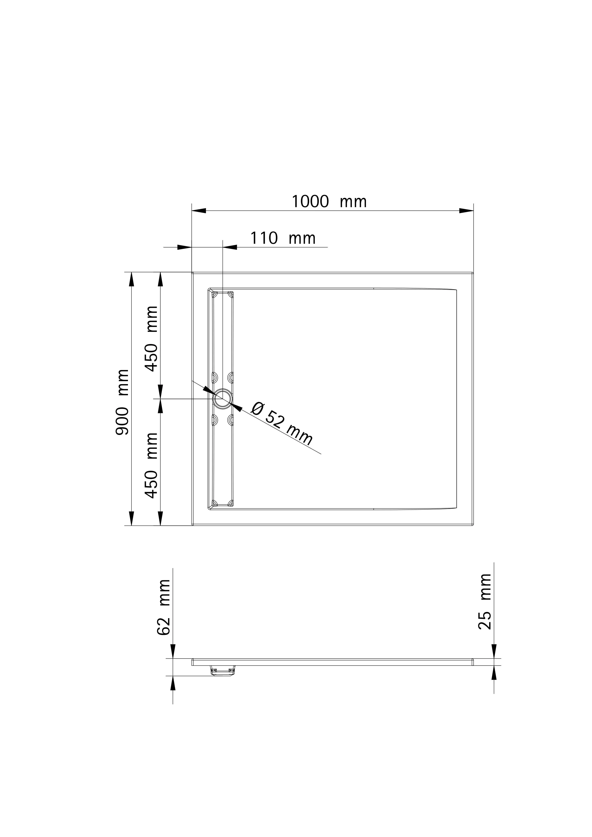 Schulte Duschwanne Sanitär-Acryl 90 x 100 cm alpinweiß