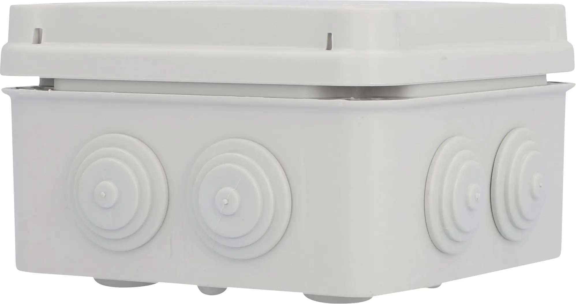 Aufputz-Abzweigdose IP65 mit Schraubdeckel 108 x 108 x 64 mm grau