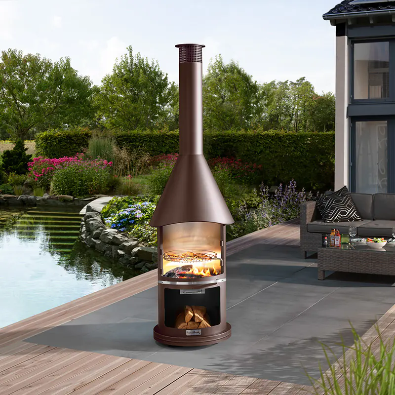 Buschbeck Edelstahlkamin Auckland braun