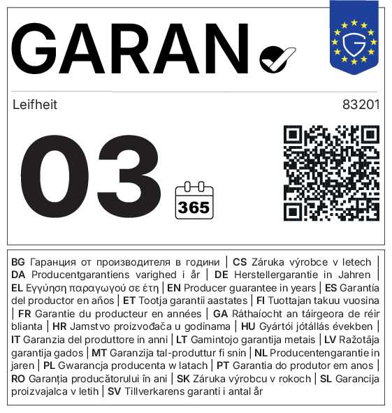 3 Jahre Garantie