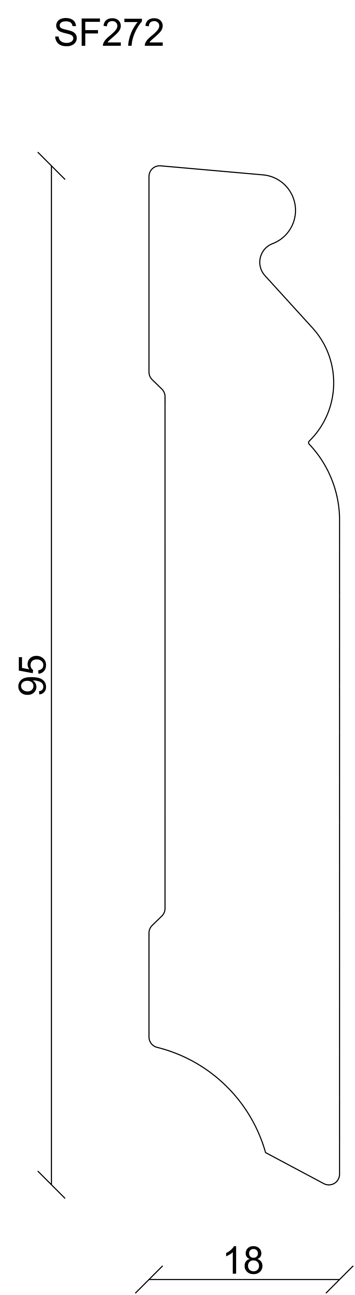 9003719876240_2146148 FN Neuhofer Sockelleiste SF272/S0950 240 cm 95 x 18 mm Fichte/Kiefer
