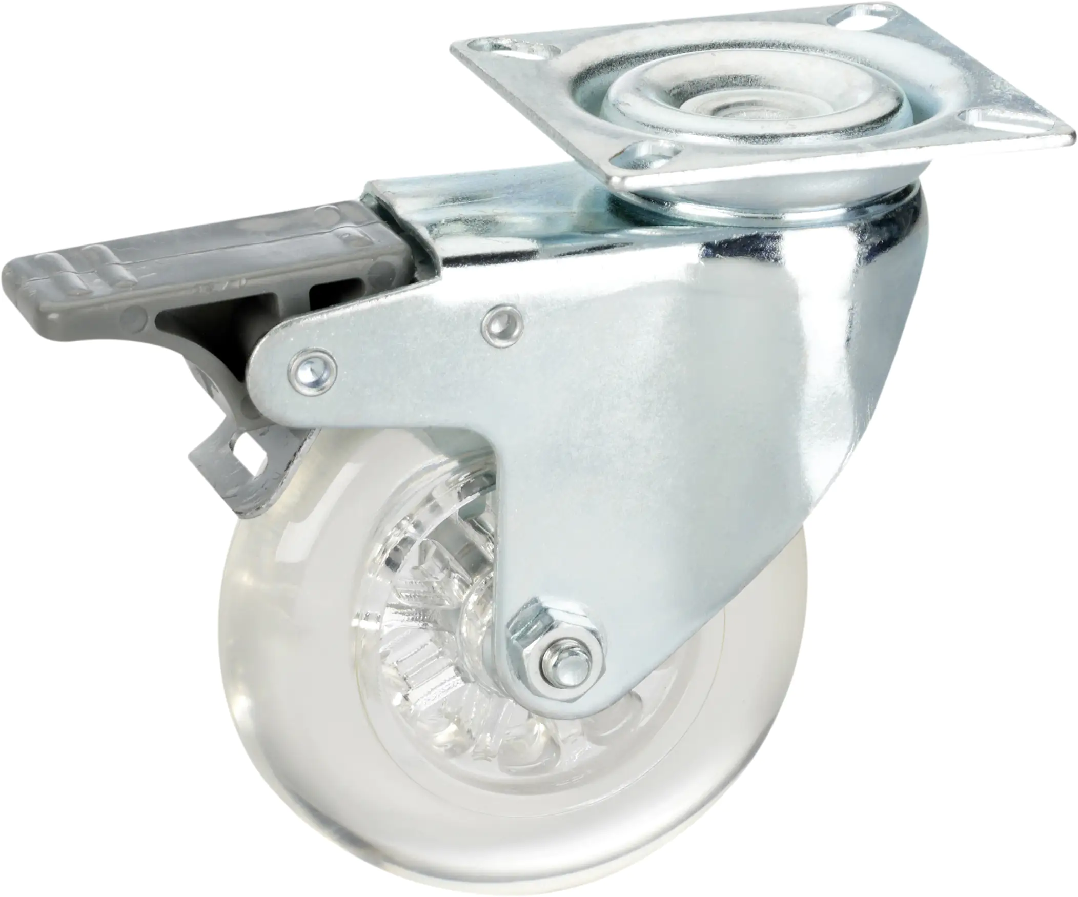 Lenkrollen mit Platte und Totalfeststeller 75 x 23 mm, Tragkr. 50 kg Lenkrollen mit Platte und Totalfeststeller 75 x 23 mm, Tragkr. 50 kg