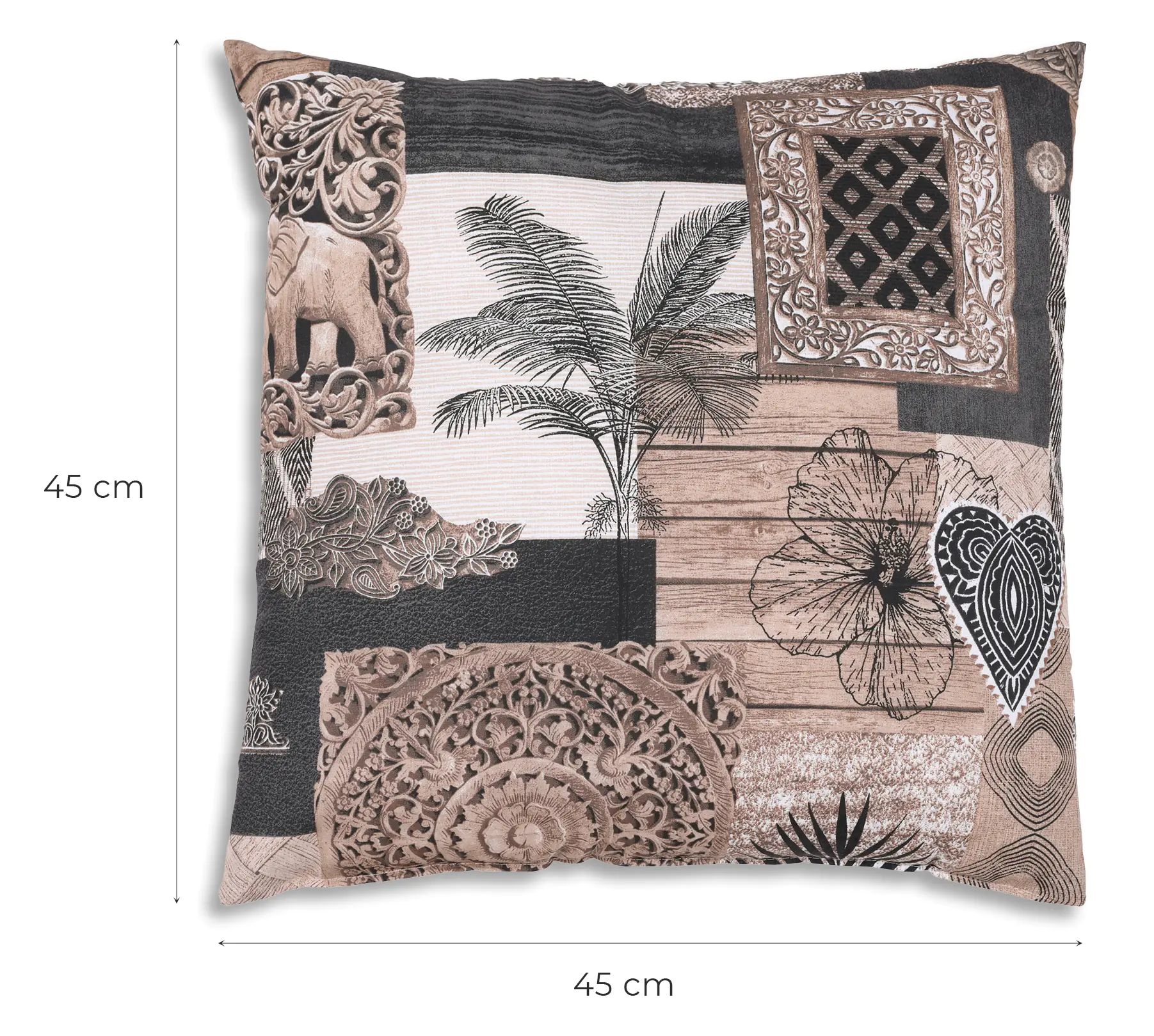 GO-DE Dekokissen Klara 48 x 48 cm braun/natur GO-DE Dekokissen Klara 48 x 48 cm braun/natur