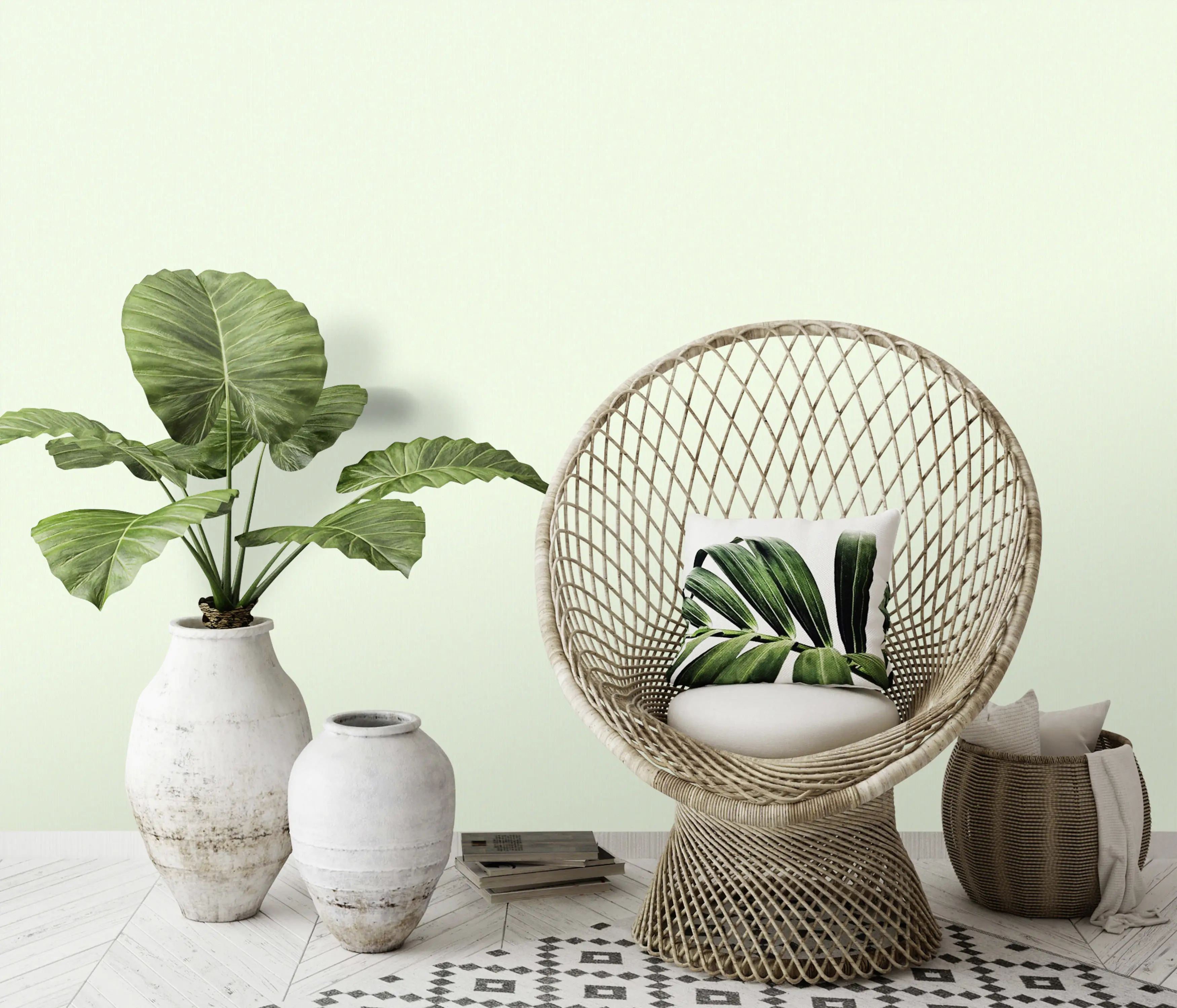 Erismann Vliestapete 10171-35 ELLE Decoration 2 uni hellgrün 10,05 x 0,53 m