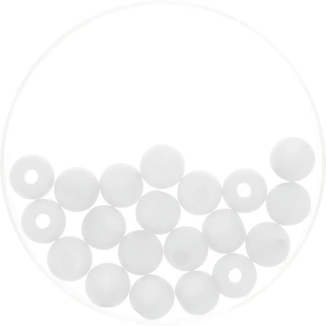 Glorex Perle Polaris 6 mm 20 Stück, matt weiß