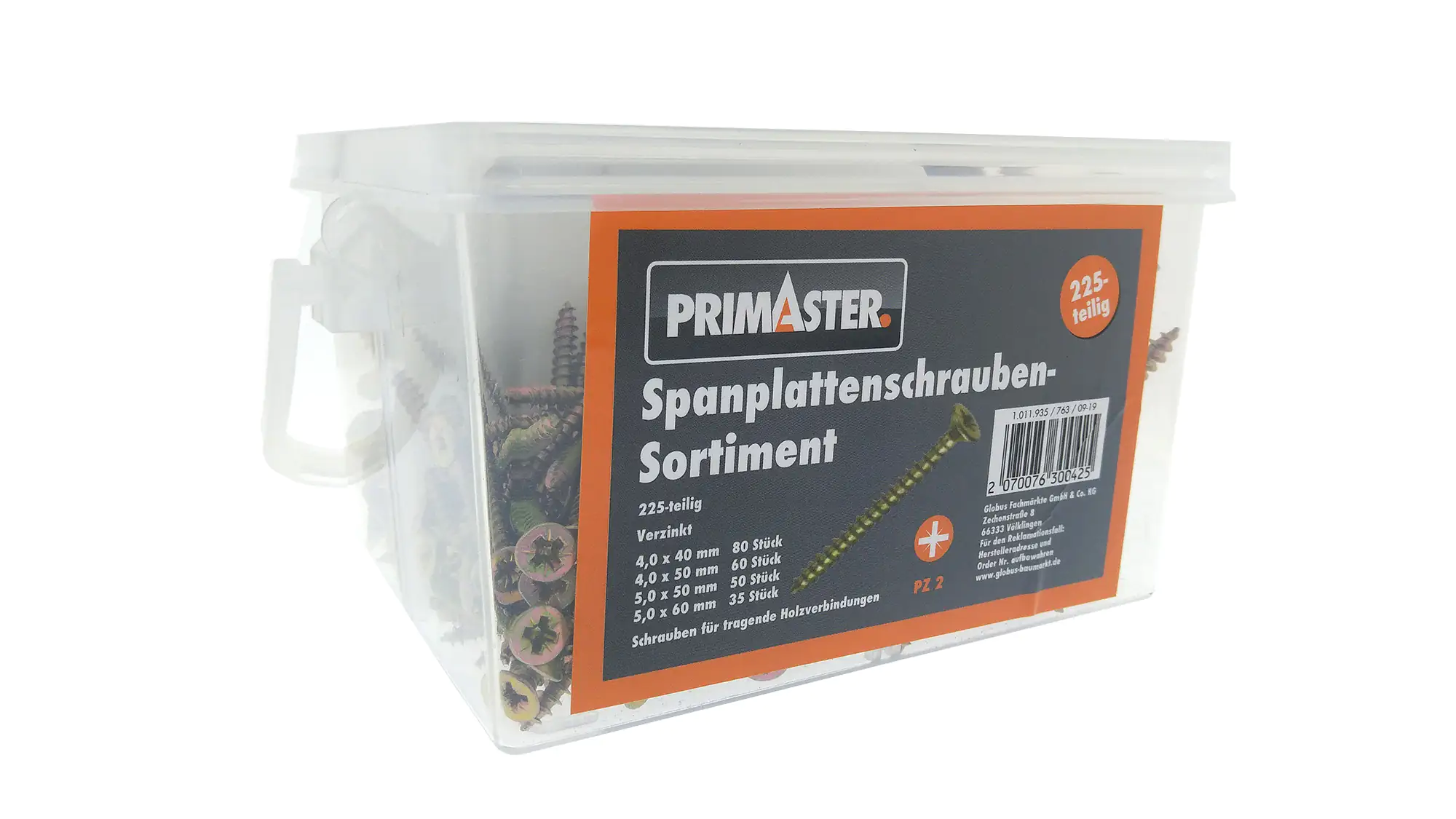 Primaster Universalschrauben-Sortiment PZ 2 - 225 Stück