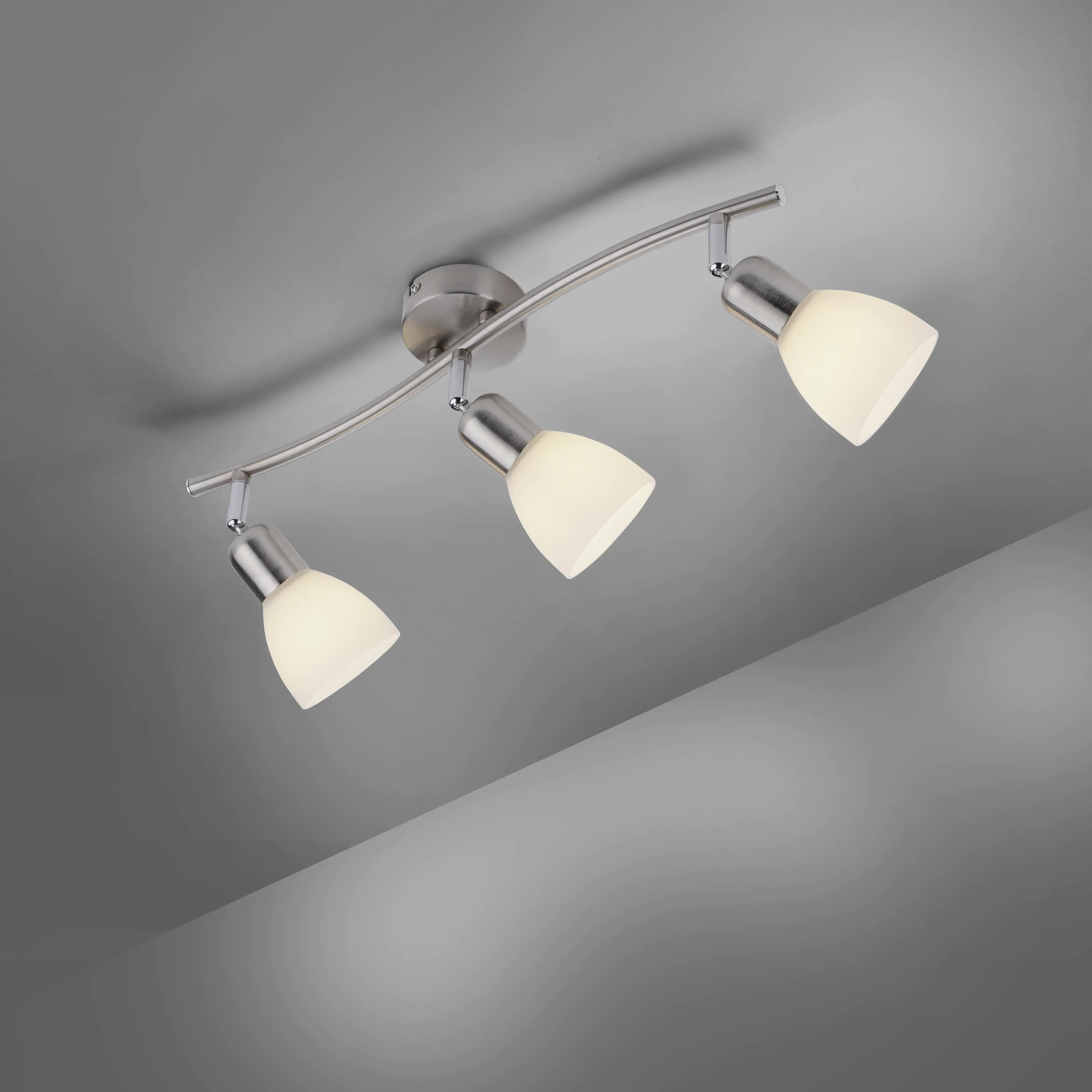 4043689977092_2656113 Leuchten Direkt 3er Spot Karo stahl-weiß 68 x 22 cm E14, max. 40 W