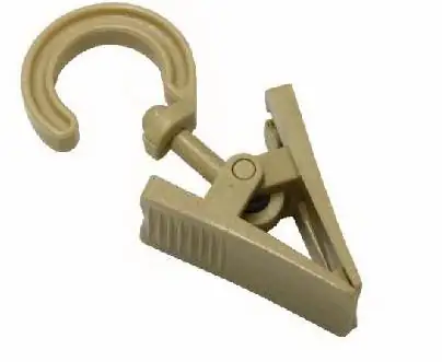 Gardinia Haken mit Klammer natur